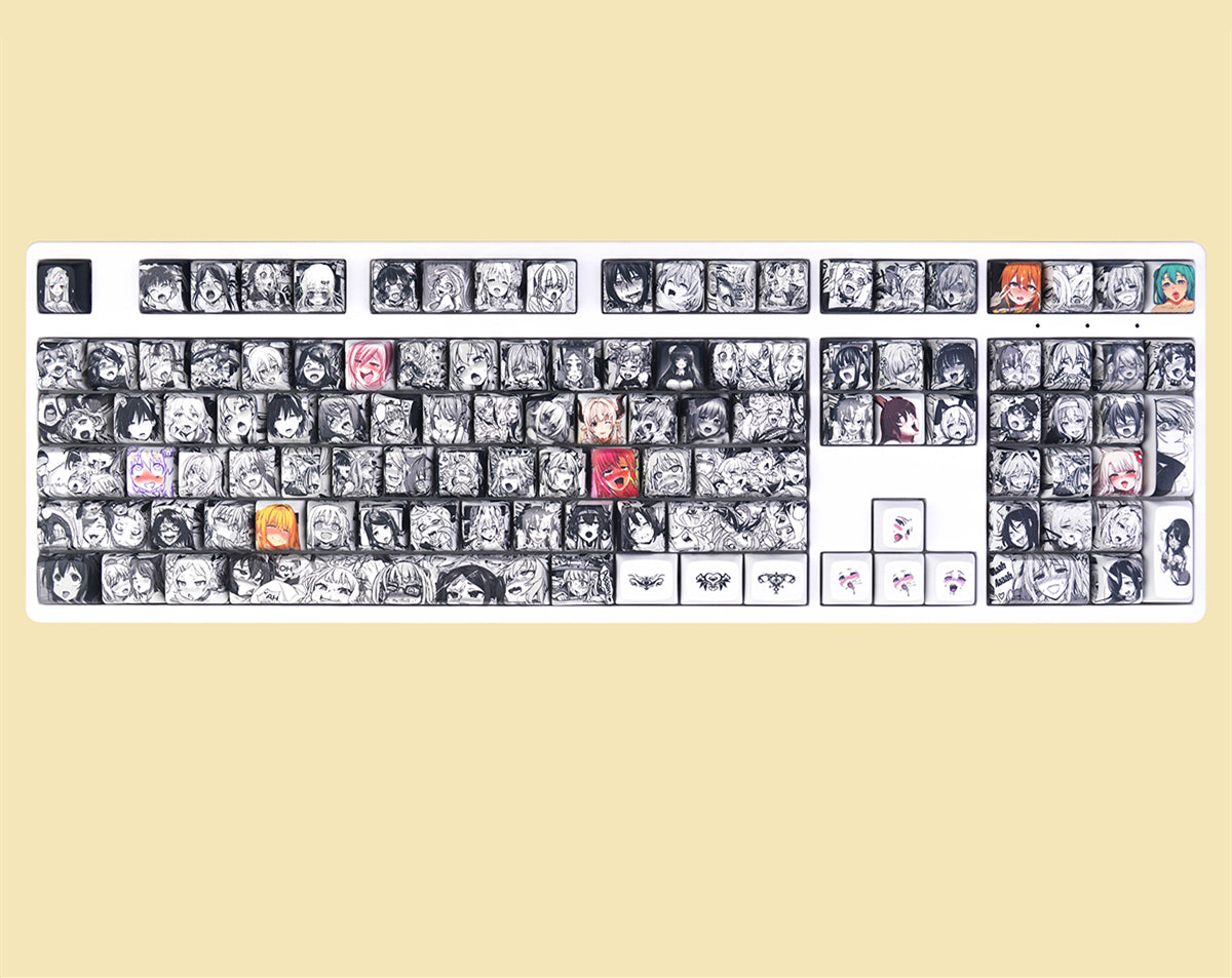 Anime Girl Keycap Set - Sublimation PBT Mechanical Keyboard Keycaps for Custom Gaming & Typing - Perfect for Anime Fans & PC Enthusiasts - Use for Gaming, Typing, and Keyboard Customization