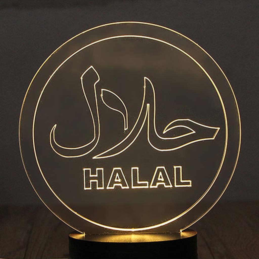 ForHe Creative 3D Ramadan Acrylic Night Light - Eid Mubarak LED Table Lamp for Home, Bedroom, Office Decor - Perfect for Ramadan Gifts, Islamic Holidays & Nighttime Ambiance