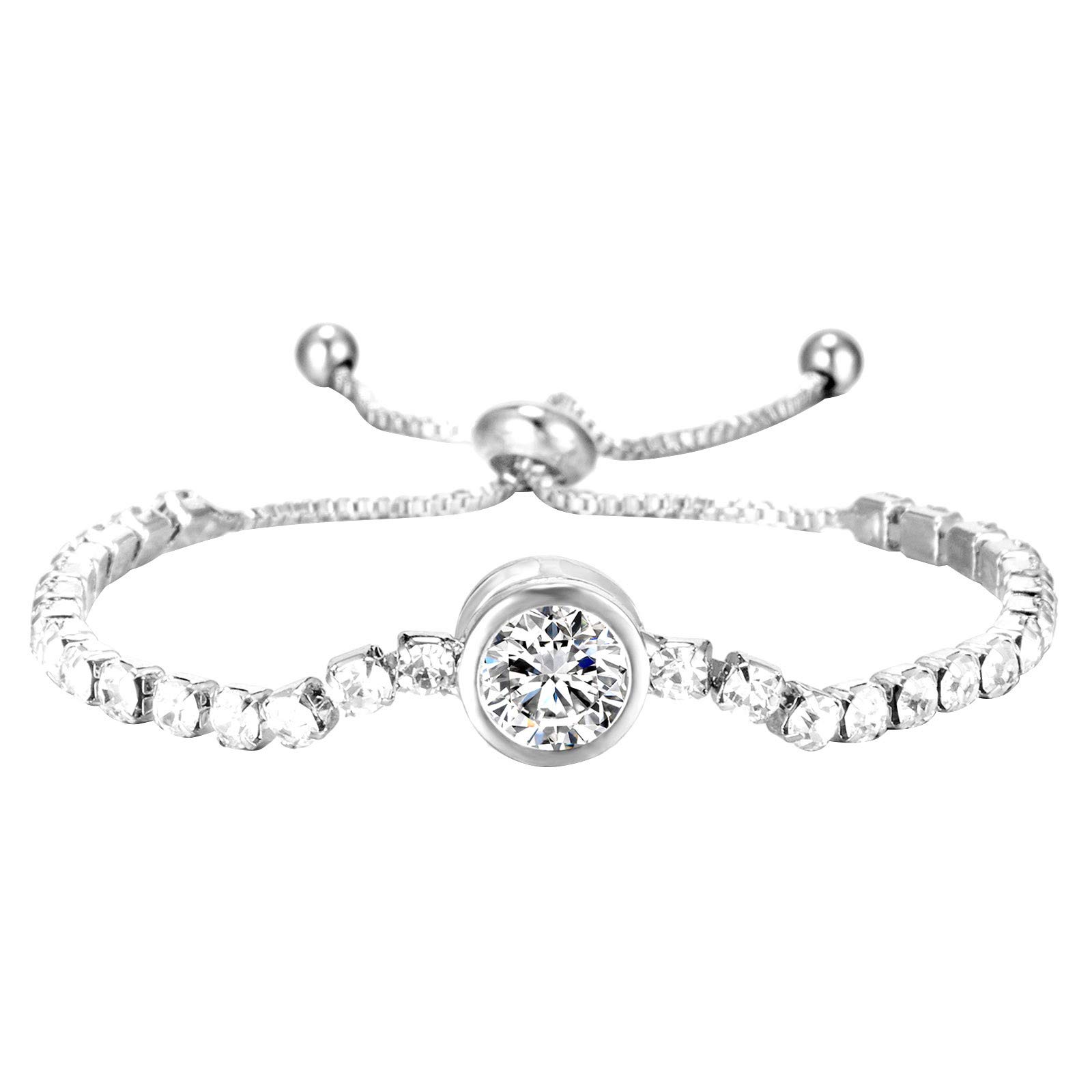 Reokoou Adjustable Rhinestone Crystal Cuff Bangle Bracelet for Women - Elegant Heart Design Fashion Jewelry Accessory - Perfect for Parties, Weddings & Date Nights