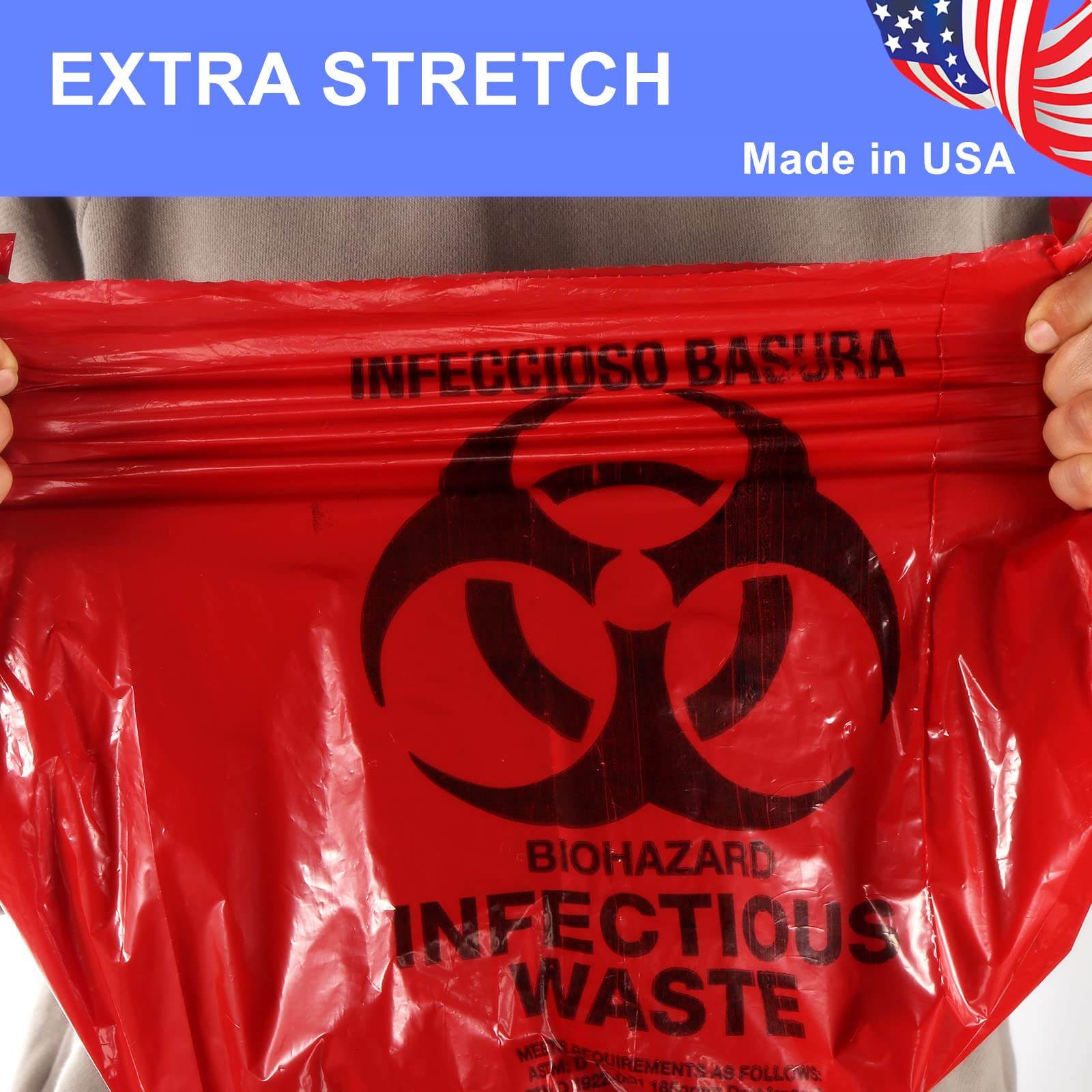 **25 Pack Red Biohazard Waste Bags - 4 Gallon (17