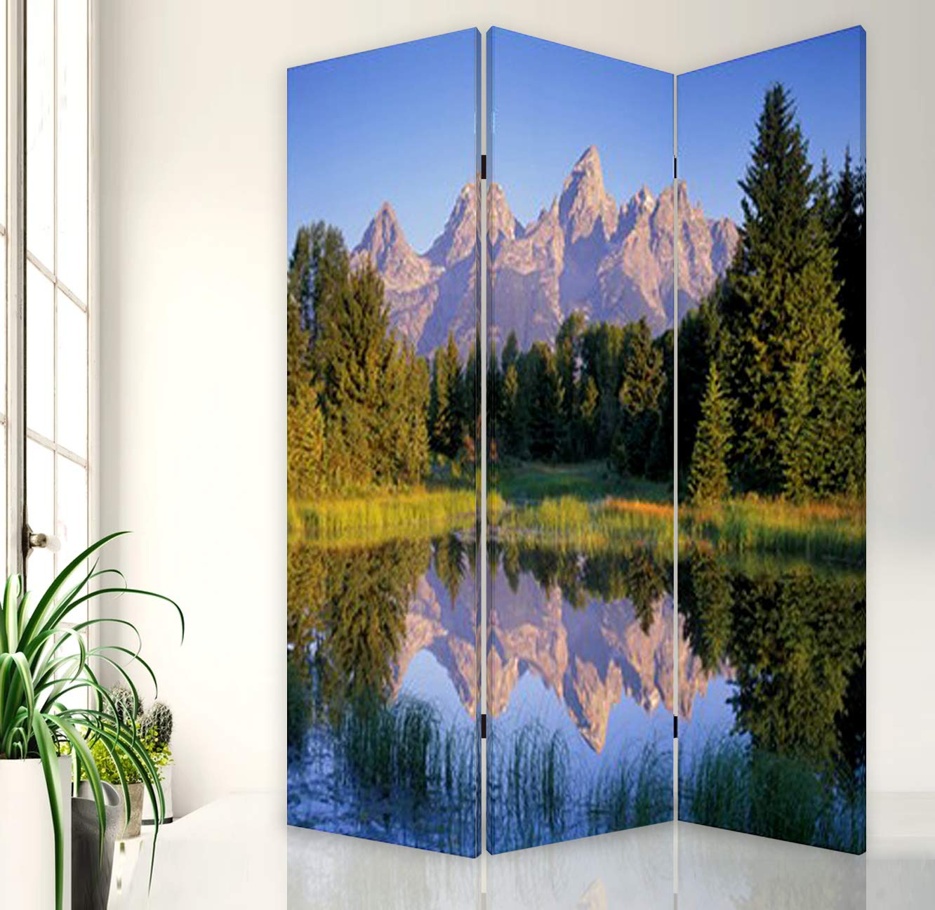 Stylish Screen Gems Mountain Peaks Room Divider - 6-Panel Folding Privacy Screen for Home Office, Bedroom & Living Room | Perfect for Space Separation, Decoration & Sound Dampening