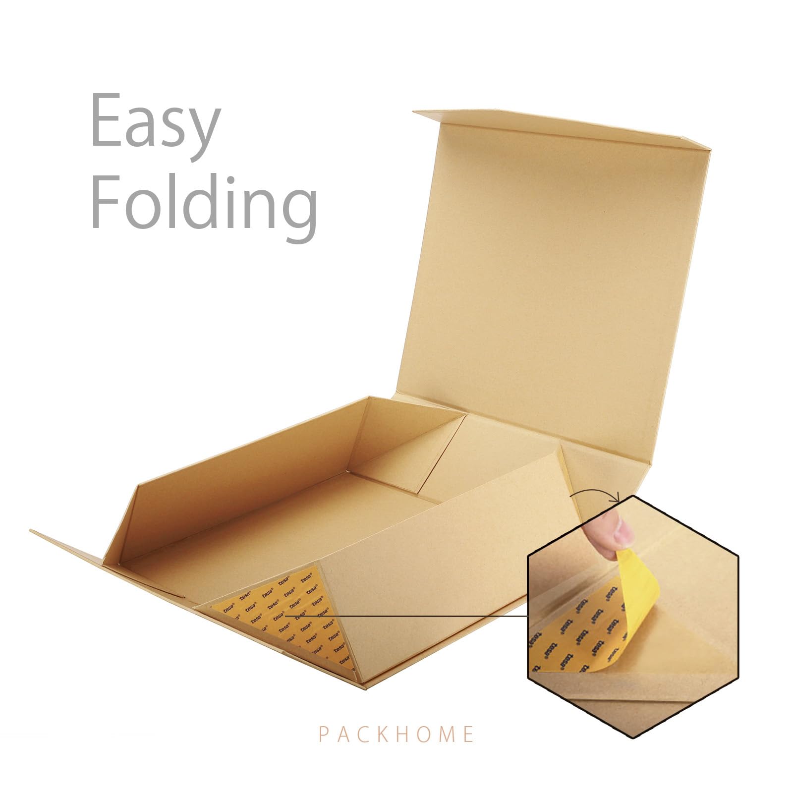 PACKHOME 16.3x14.2x5 Inches Extra Large Gift Box Set of 3 with Lids - Premium Kraft Storage Boxes for Clothing, Jewelry & Large Gifts - Perfect for Holidays, Weddings & Special Occasions