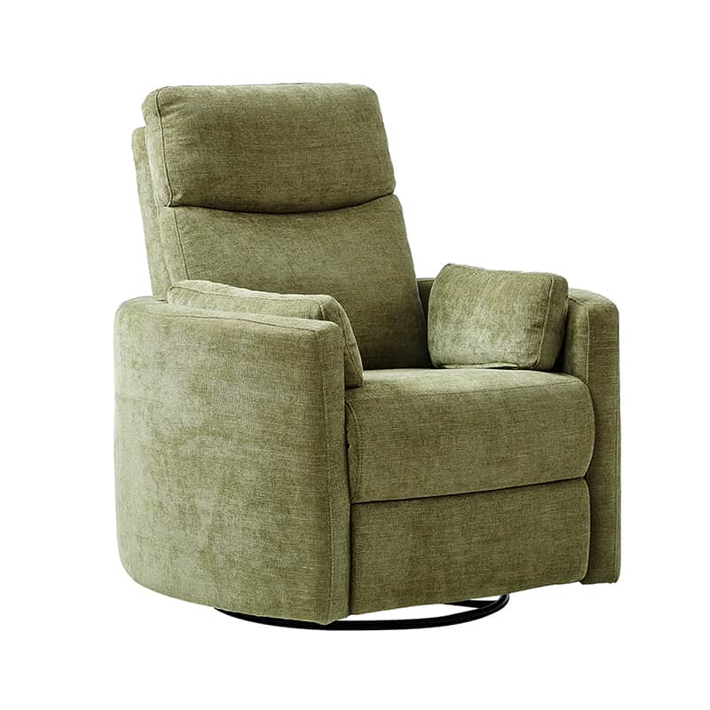 Monica Swivel Rocker Power Recliner Chair with Adjustable Headrest & Lumbar Support - Optional Removable Pillows - Perfect for Living Room, Home Theater & Relaxation