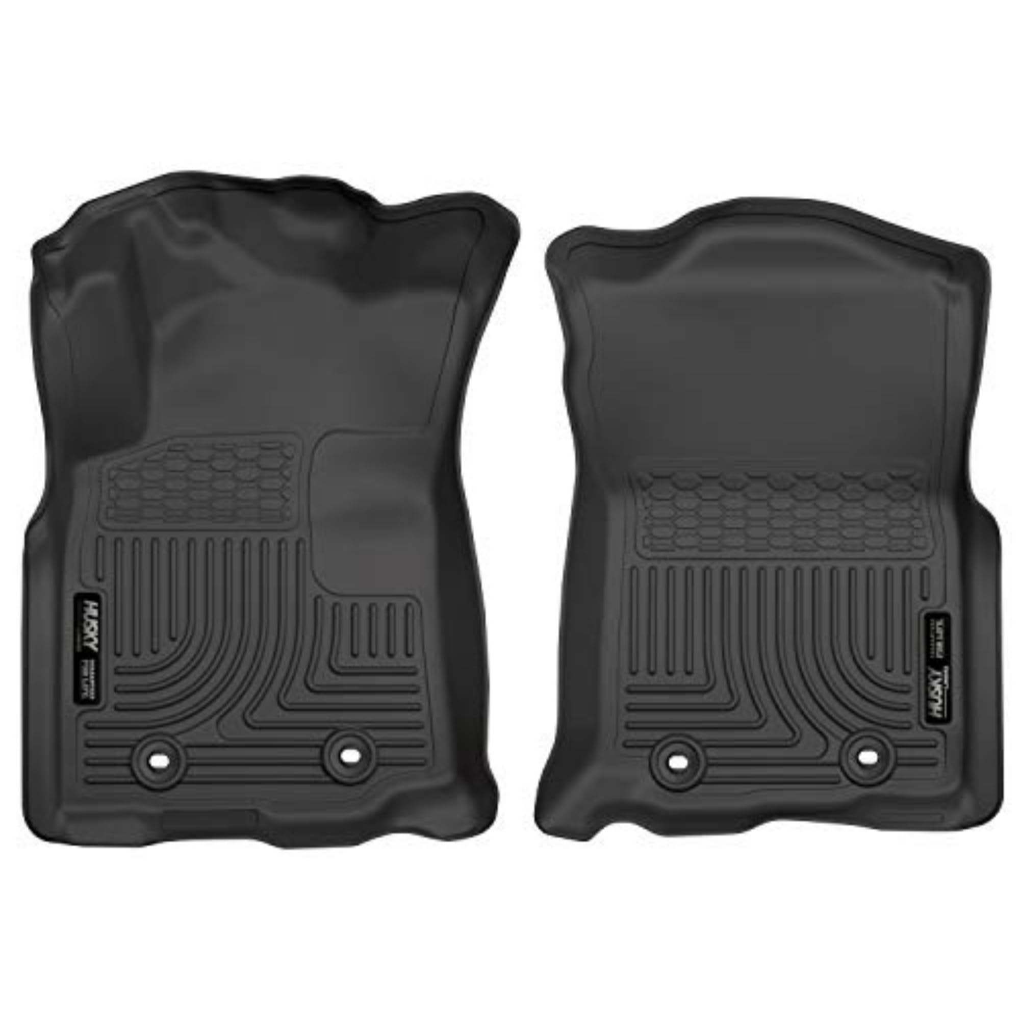 Husky Liners Weatherbeater Floor Mats for 2018-2023 Toyota Tacoma Double Cab & Access Cab - Front Row 2-Piece Black Car Mats (Manual Transmission with Shifter) | All-Weather Protection & Custom Fit for Trucks & Off-Road Adventures
