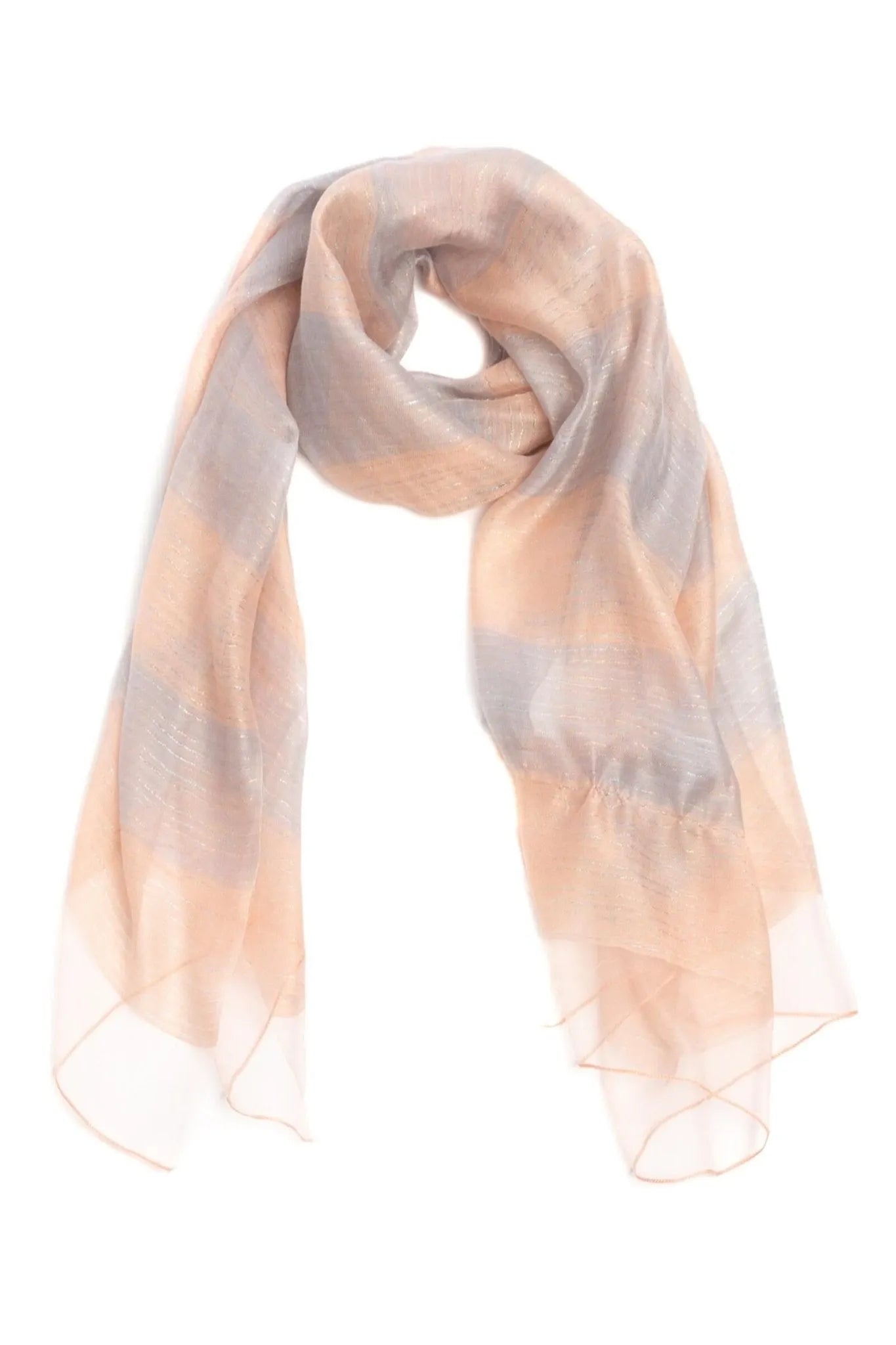 Luxury Silk Wool Blend Striped Scarf - Soft Shimmering Winter Fashion Accessory for Women - Perfect for Office, Travel & Special Occasions