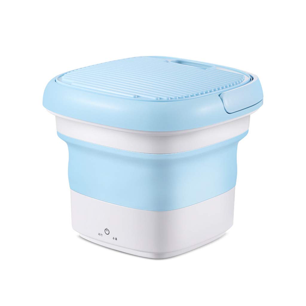 Portable Mini Washing Machine with Handle - Foldable Compact Washer with Ozone Disinfection & Ultrasonic Cleaning - Perfect for Apartments, Dorms, RVs & Travel (Blue)