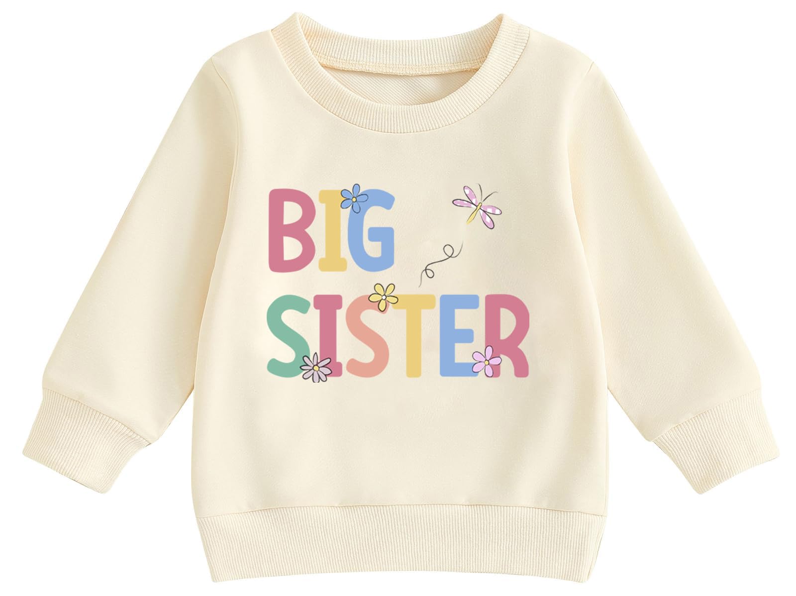 Big Sister Sweatshirt for Toddler Girls - Fall Pullover for Sibling Announcement