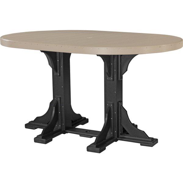 4ft x 6ft Oval Dining Table - Poly Resin Outdoor Patio Table for Garden, Poolside & Backyard Entertaining - Weatherproof & Durable