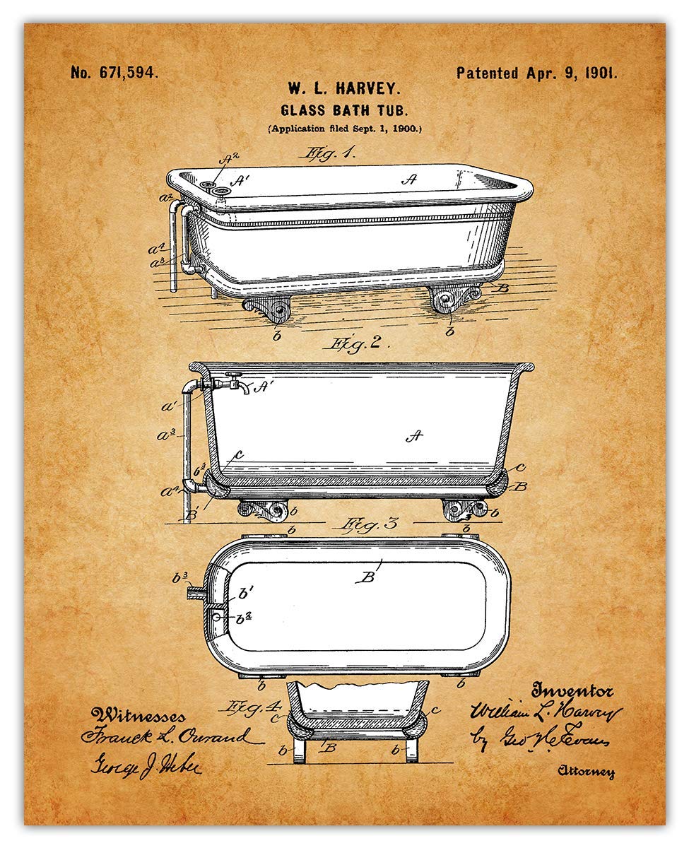 Farmhouse Bathroom Wall Art Set of 4 - Funny 8x10 Prints for Bathroom Decor & Home