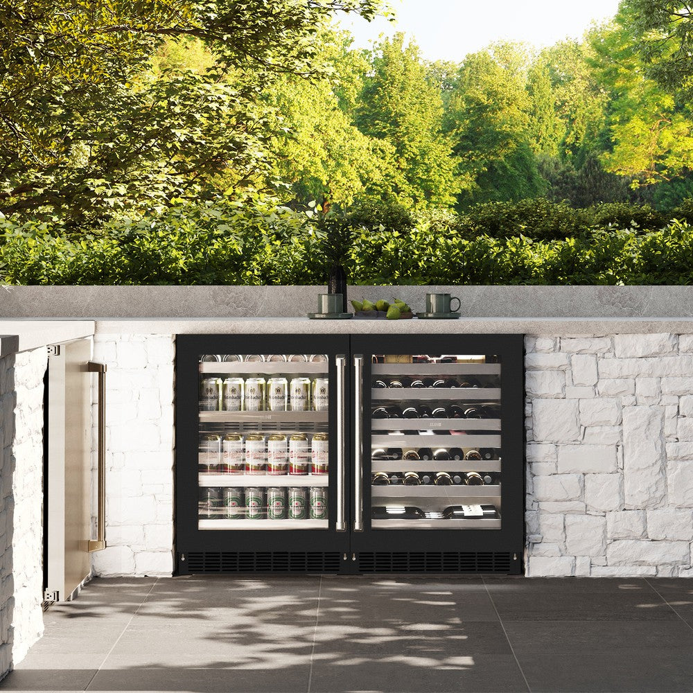 ZLINE 24 Inch Dual Zone Wine Cooler - 44 Bottle Capacity, Black Matte Glass Door, Touchscreen Control (RWDO BLM 24) - Perfect for Home Bars, Restaurants, and Wine Cellars