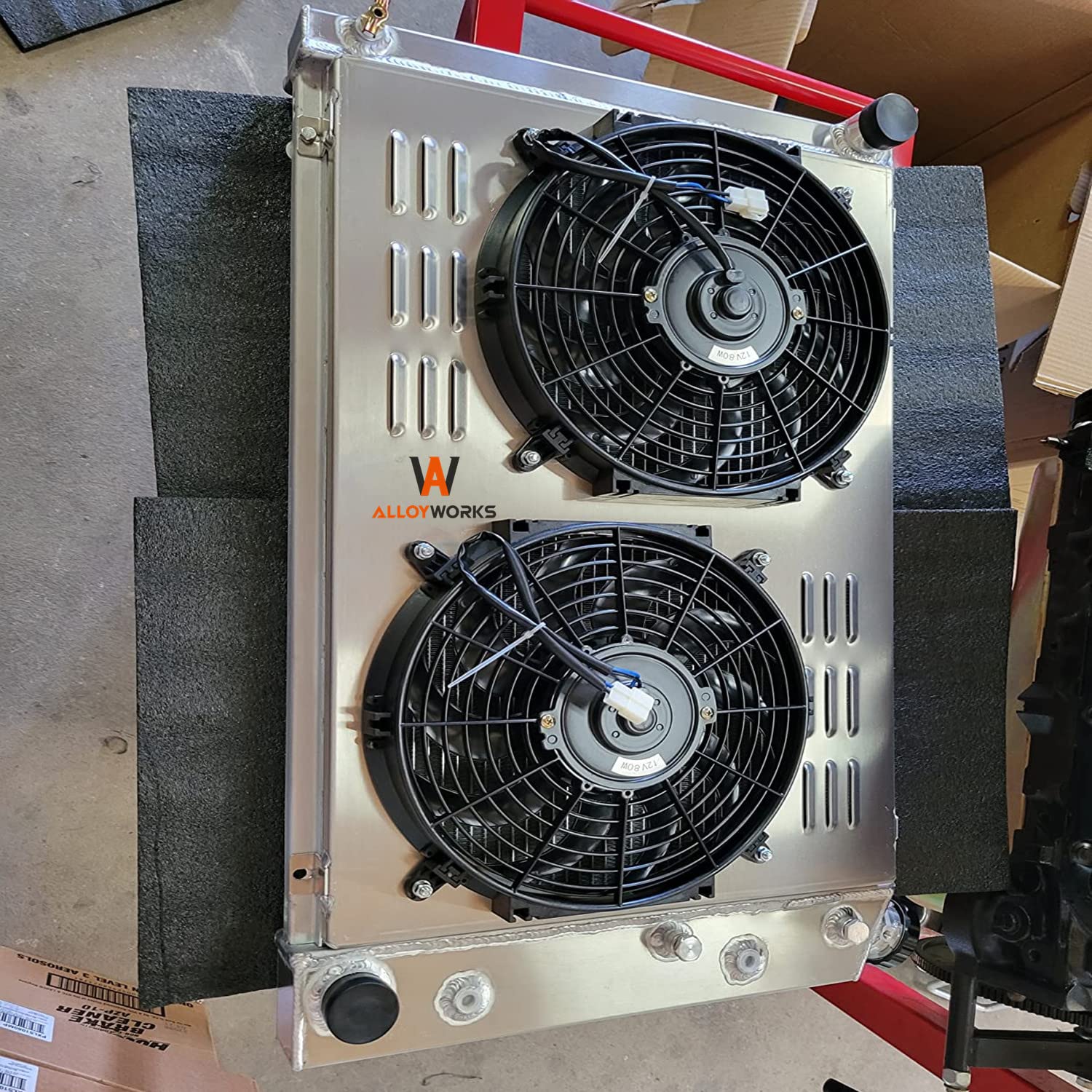 ALLOYWORKS CU162 4-Row Radiator with Dual 12