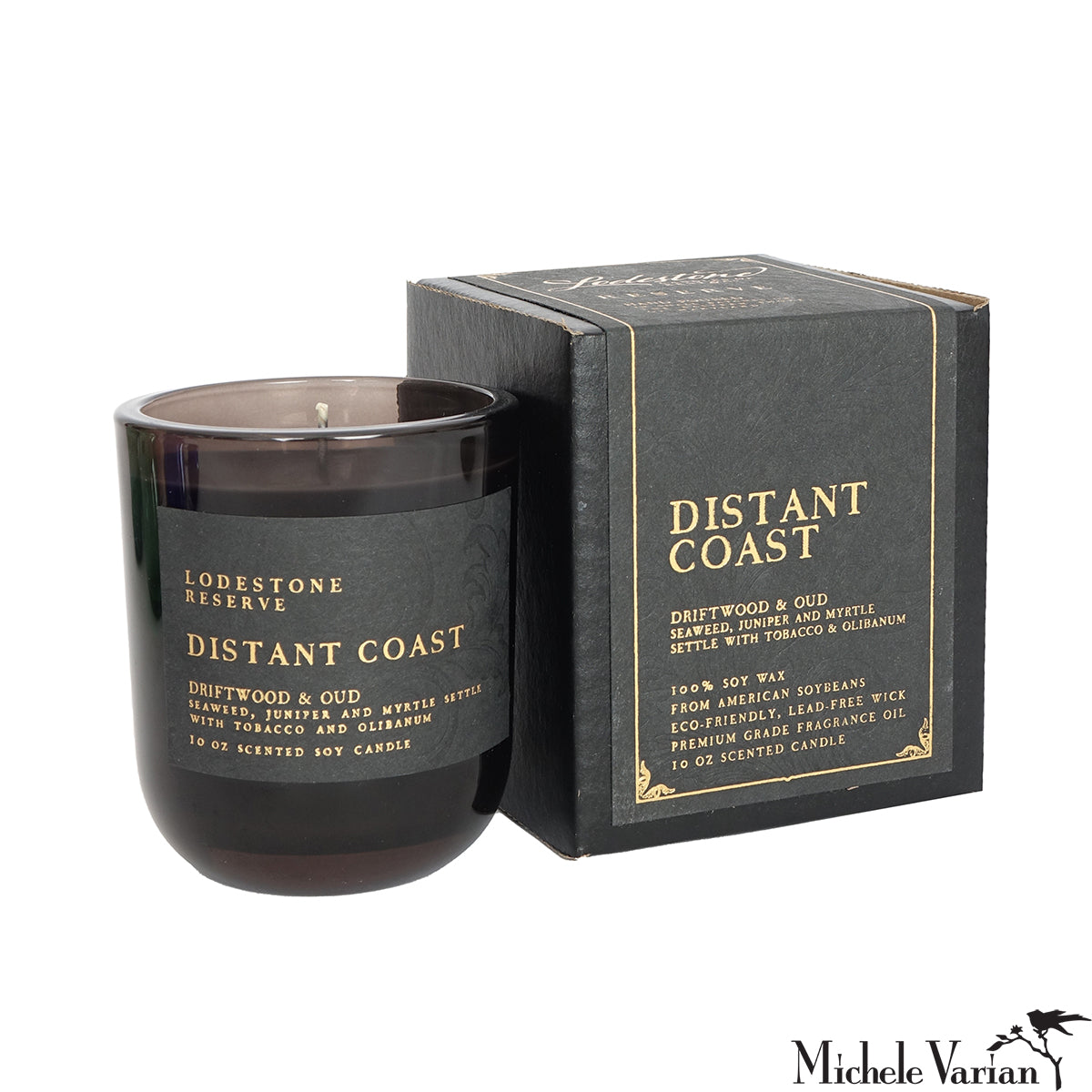 Premium Distant Coast Scented Candle - Ocean Breeze & Sea Salt Aromatherapy for Home Relaxation, Spa & Meditation - Long Lasting Soy Wax Candle (9oz)