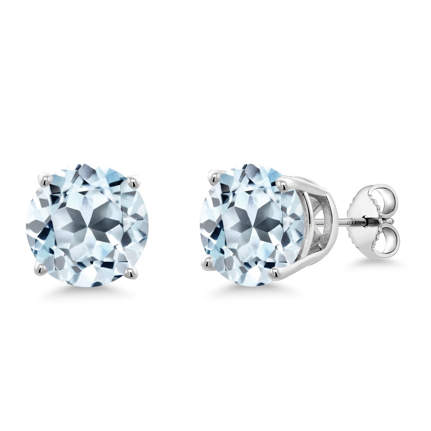 Gem Stone King 10MM Round Birthstone Stud Earrings for Women & Men | 925 Sterling Silver Fine Jewelry | Gift for Mom, Wife, Her | Anniversary, Birthday, Christmas Present