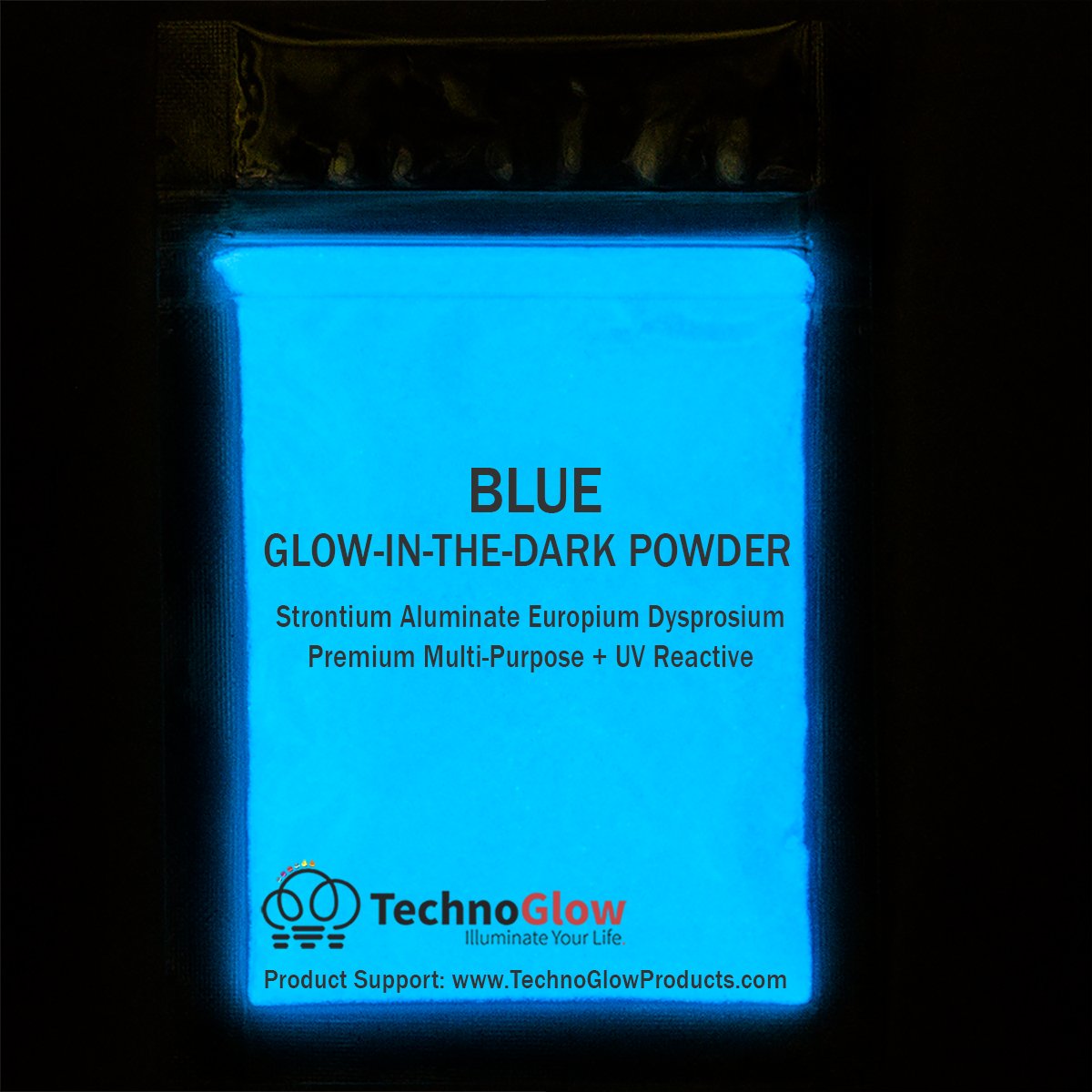 Glow in The Dark Pigment Powder - Blue - 1kg (2.2lb) Premium Luminous Powder for DIY Crafts, Halloween Decor, Body Paint & Nighttime Safety Marking
