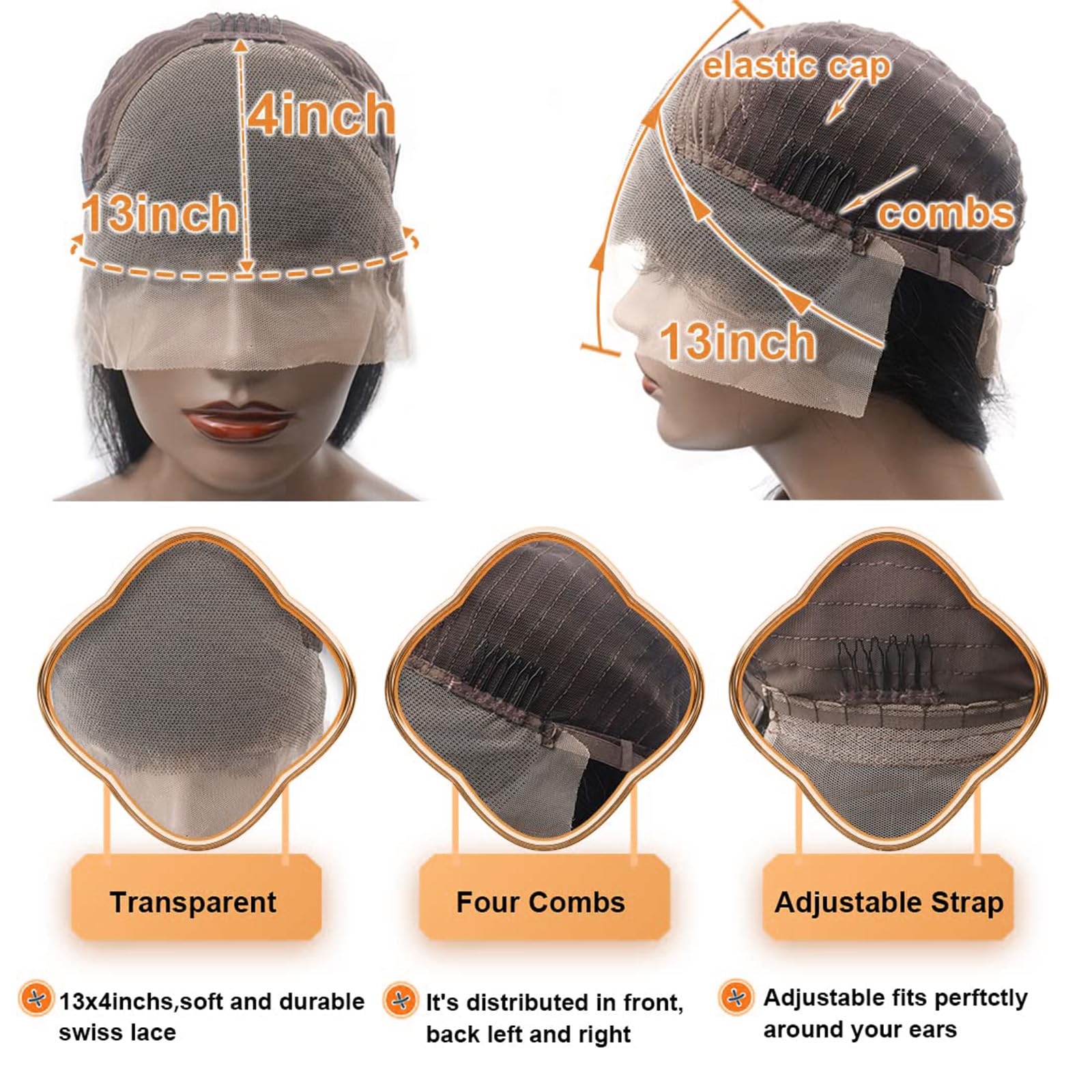 13x4 HD Lace Front Wigs Human Hair - Pre Plucked 150% Density Body Wave Wigs for Black Women | Bleached Knots & Natural Hairline | Glueless Lace Wig for Daily Wear, Parties & Special Occasions