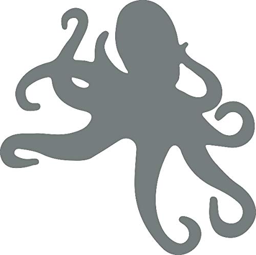 5 Inch Octopus Vinyl Decal - Waterproof Car Sticker for Vehicles, Laptops, Tablets & Windows - Durable 2.5mil Outdoor Grade Vinyl in Gray - Perfect for Car Decoration, Laptop Customization & Home Decor