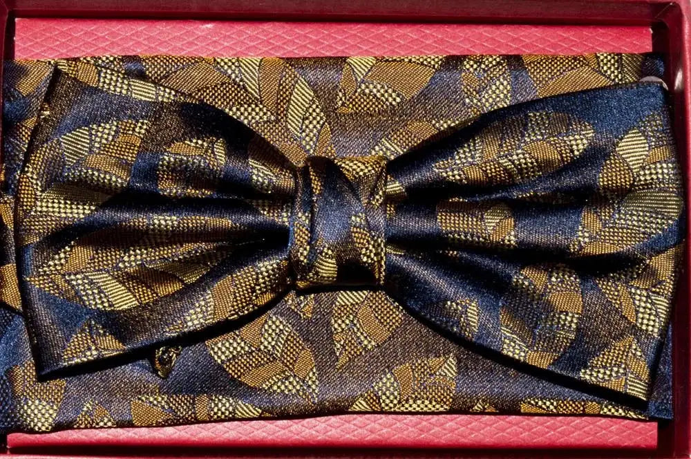 Luxury Gold Silk Bow Tie and Pocket Square Set for Men - Elegant Formal Wedding & Prom Accessories - Perfect for Tuxedo, Suit & Black Tie Events