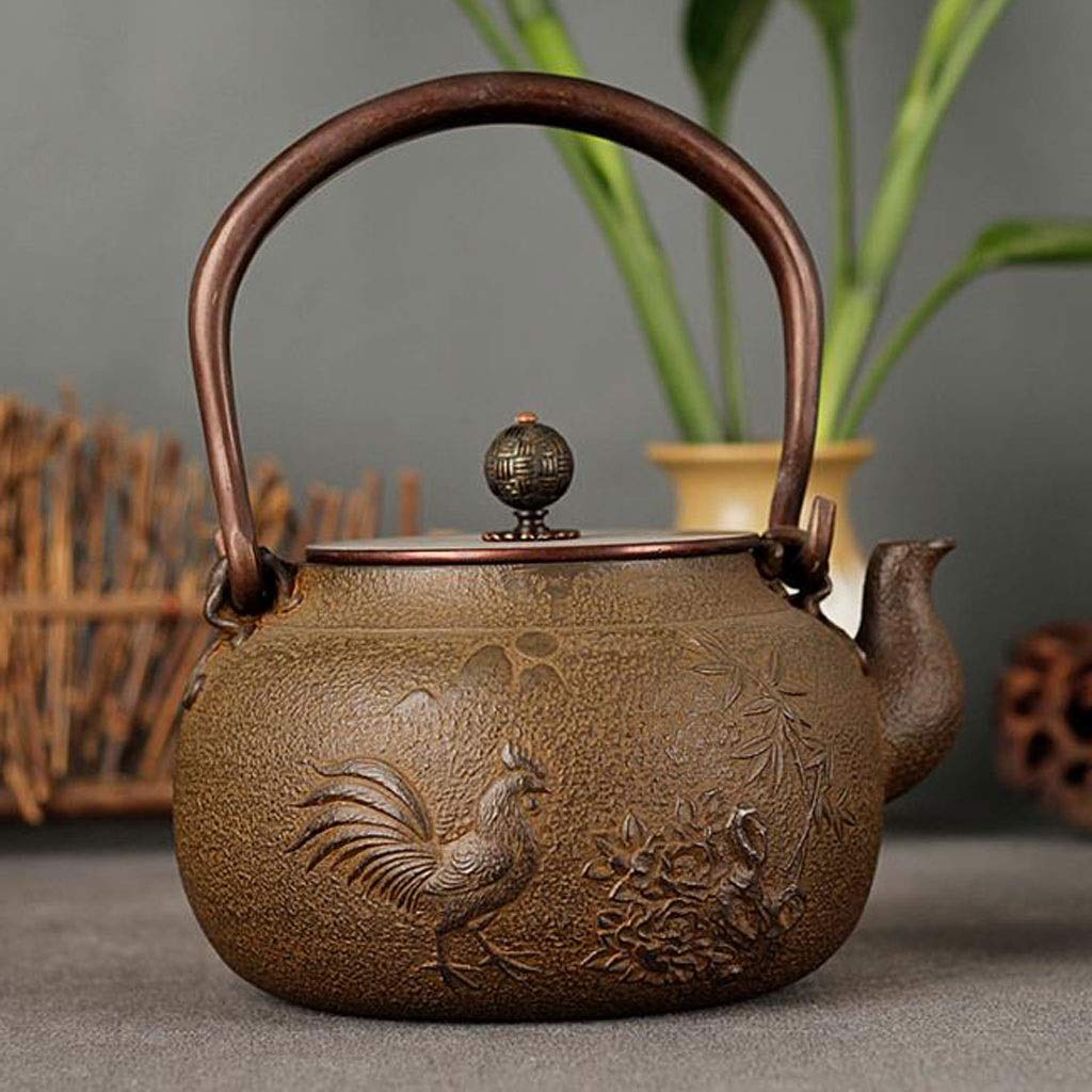 Premium Cast Iron Teapot 1300ml - Rustproof & Heat Resistant Japanese Style Tea Kettle with Built-in Strainer - Perfect for Home, Office, Tea Parties & Chinese Tea Ceremonies - Ideal for Loose Leaf Tea Brewing & Gift Giving
