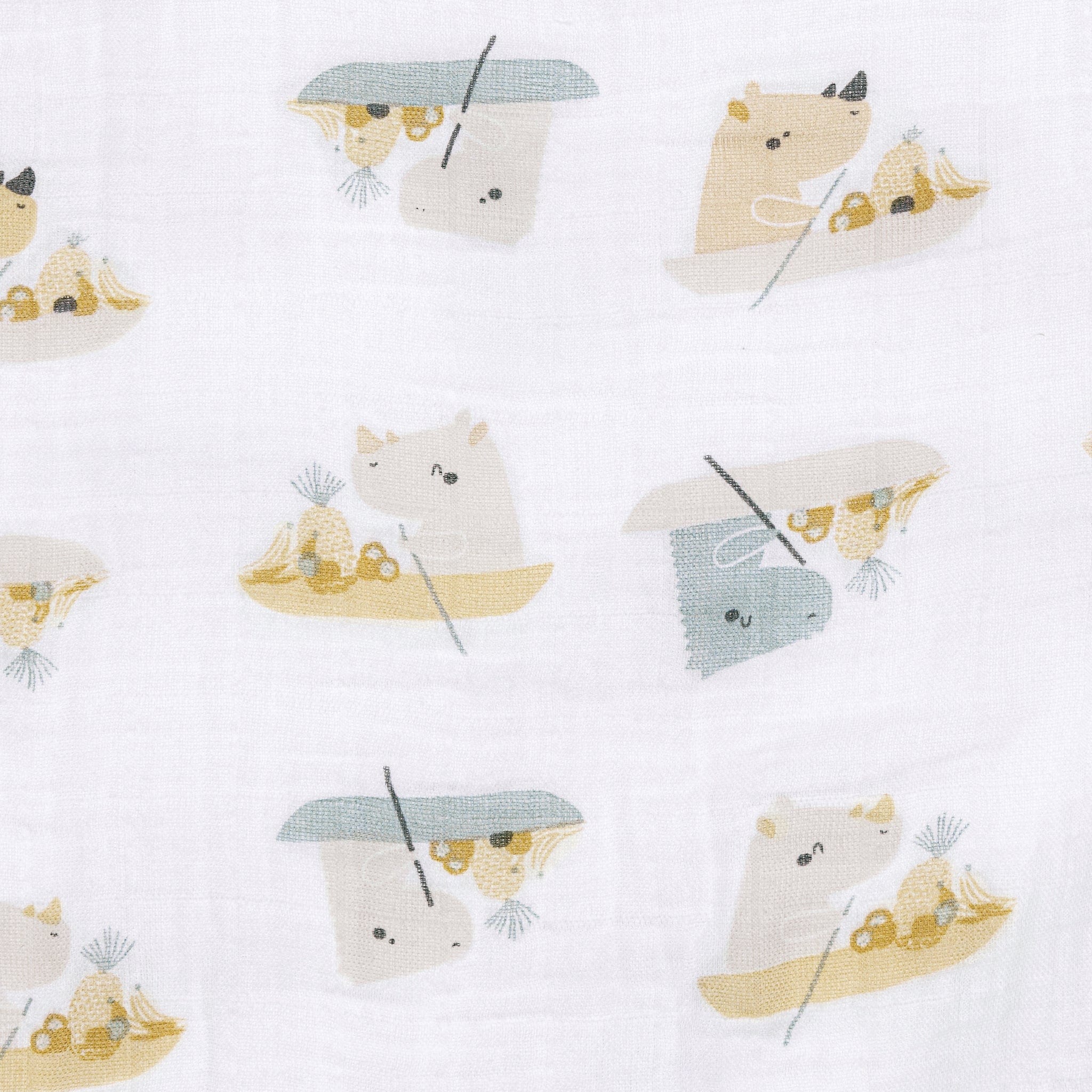 Organic Cotton Muslin Sleep Sack for Babies - Rhino Print (0.7 TOG) - Lightweight & Breathable Swaddle Blanket for Newborns & Infants - Perfect for Nursery, Daycare & Travel