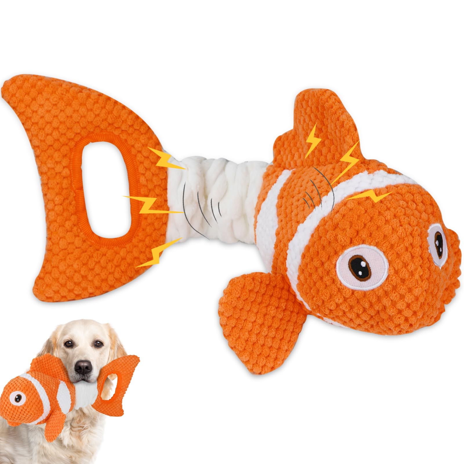 Durable Squeaky Dog Toys for Small, Medium & Large Dogs - Interactive Tug of War Puppy Toys with Soft Fabric for Indoor & Outdoor Play | Perfect for Training, Fetch Games & Bonding with Your Pet