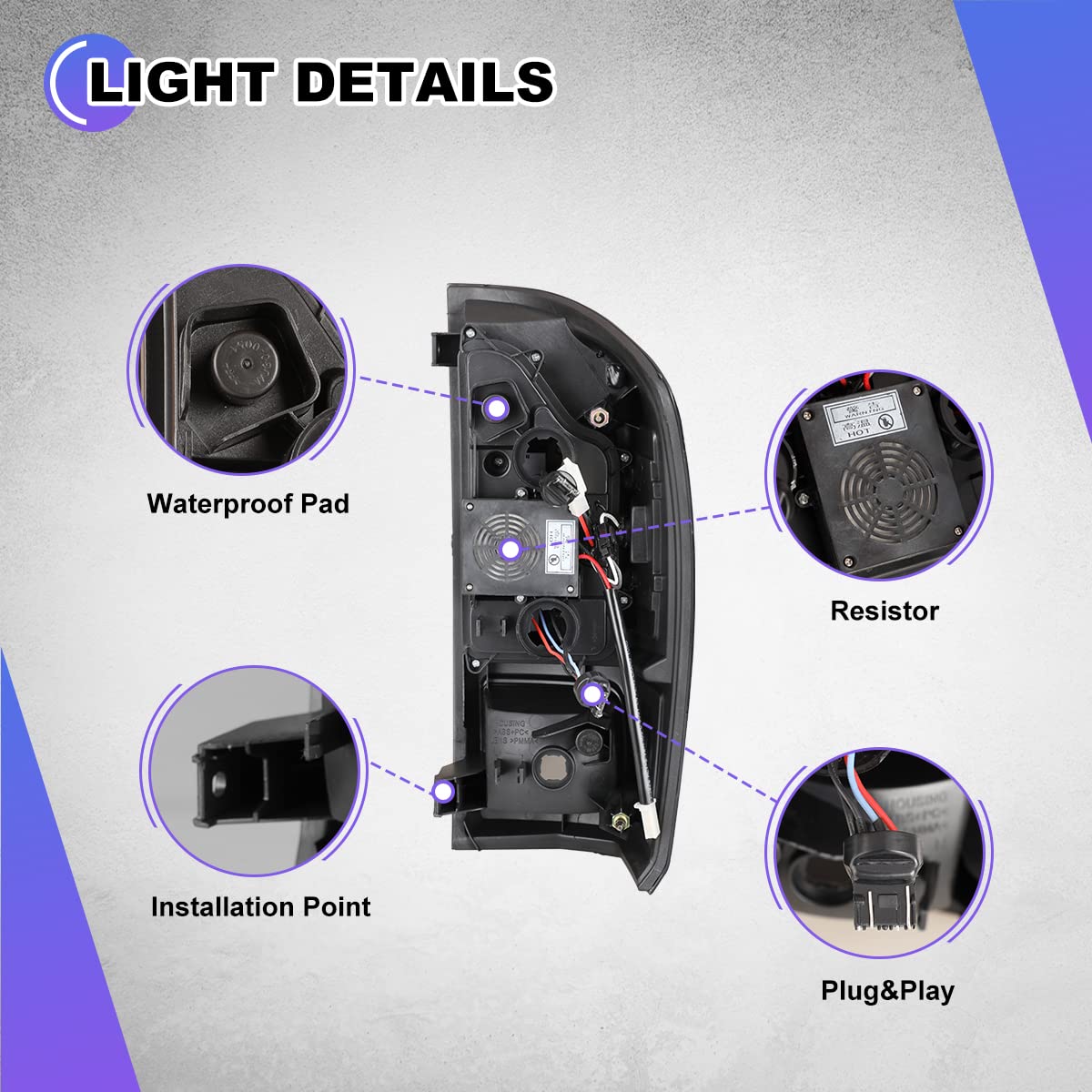 Nixon Offroad LED Tail Light Assembly for 2016-2021 Toyota Tacoma - Smoked Lens Black Housing w/ LED Turn Signal, Running & Brake Lights | Enhanced Visibility & Style for Off-Road Adventures & Night Driving