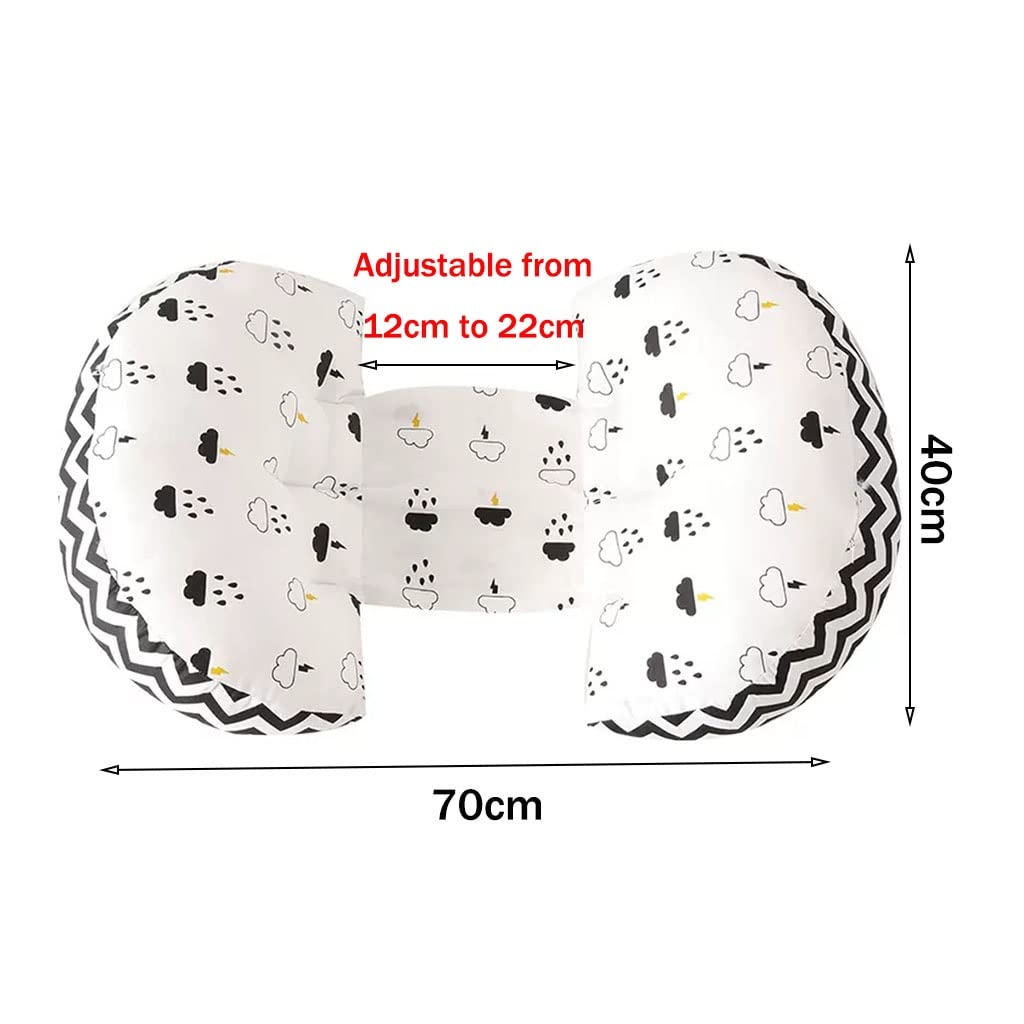Pregnancy Pillow for Maternity Support - Removable & Washable Cotton Cover, Soft & Comfortable for Scientific Sleep - Belly & Lumbar Support with Adjustable Width - Perfect for Side Sleepers & Pregnant Women During All Trimesters