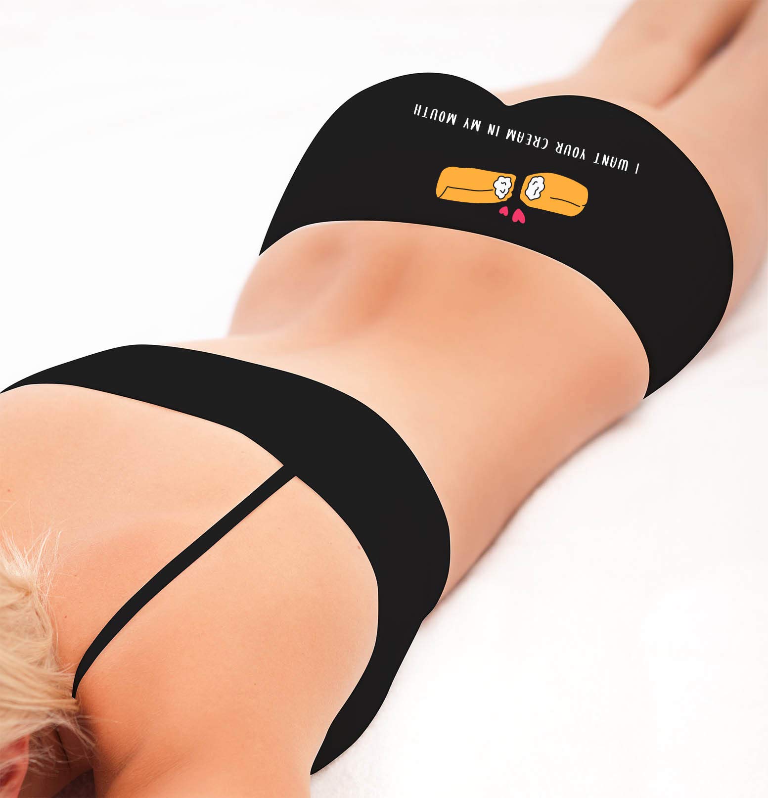 Sexy Women's Rock & Roll Hipster Panties - 'I Want Your Cream In My Mouth' Novelty Underwear | Perfect for Valentine's Day, Bachelorette Parties & Romantic Gifts