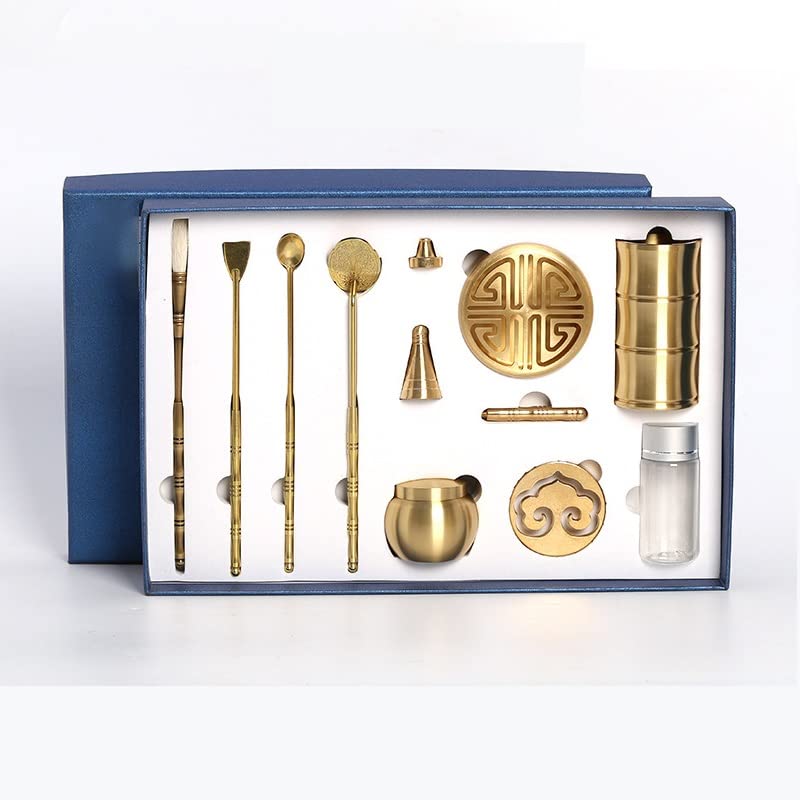 WUTTLE 11-Piece Copper Incense Burner Set - Antique Home Decor for Wall & Table - Spiritual Yoga Meditation Accessories - Perfect Gift for Women & Men - Ideal for Reiki Sessions, Zen Spaces & Relaxation Rooms