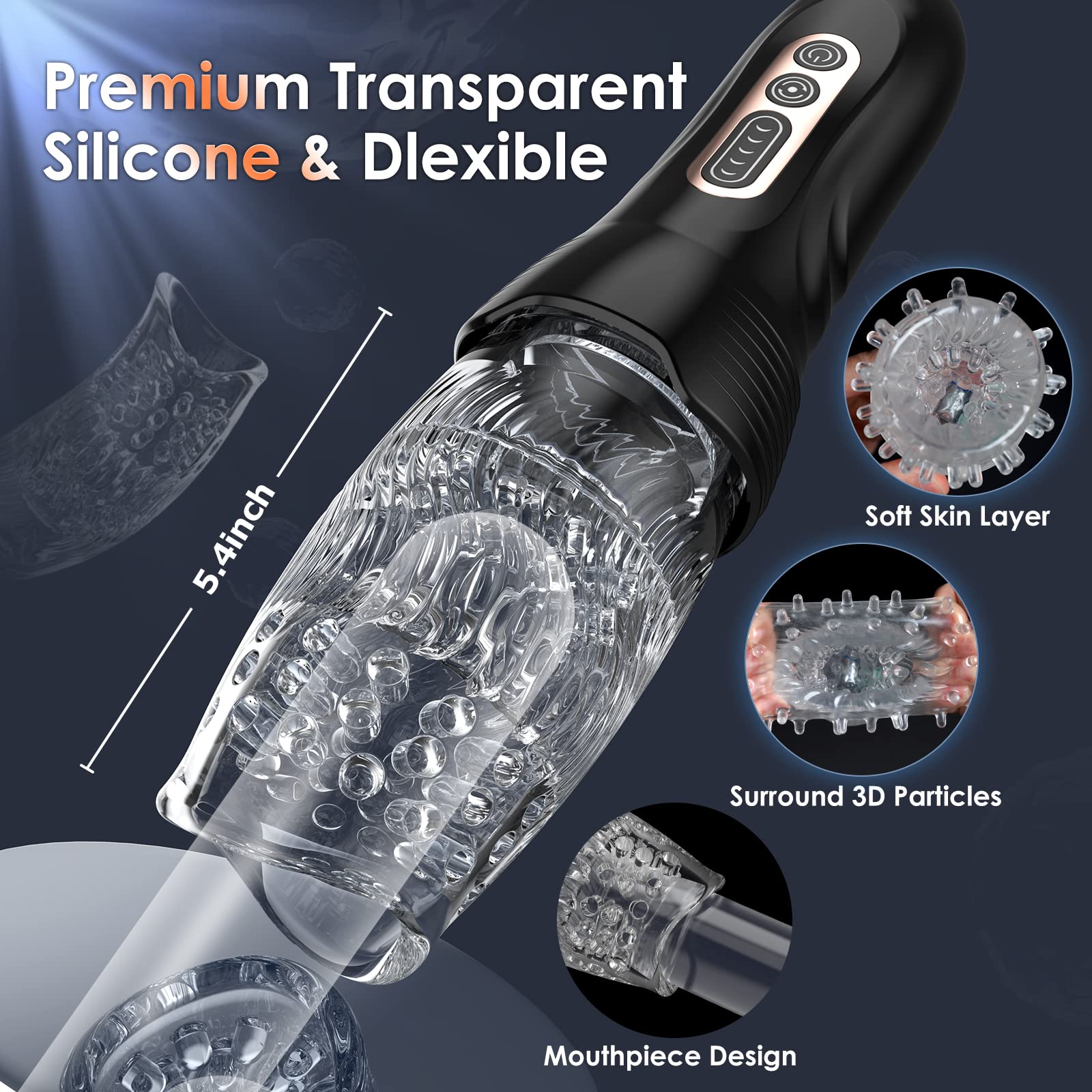 Electric Male Masturbator with 5 Thrusting & Rotating & 10 Vibration Modes - Automatic Pocket Pussy for Men | Rechargeable Adult Sex Toy for Solo Play, Couples & Discreet Pleasure at Home or Travel