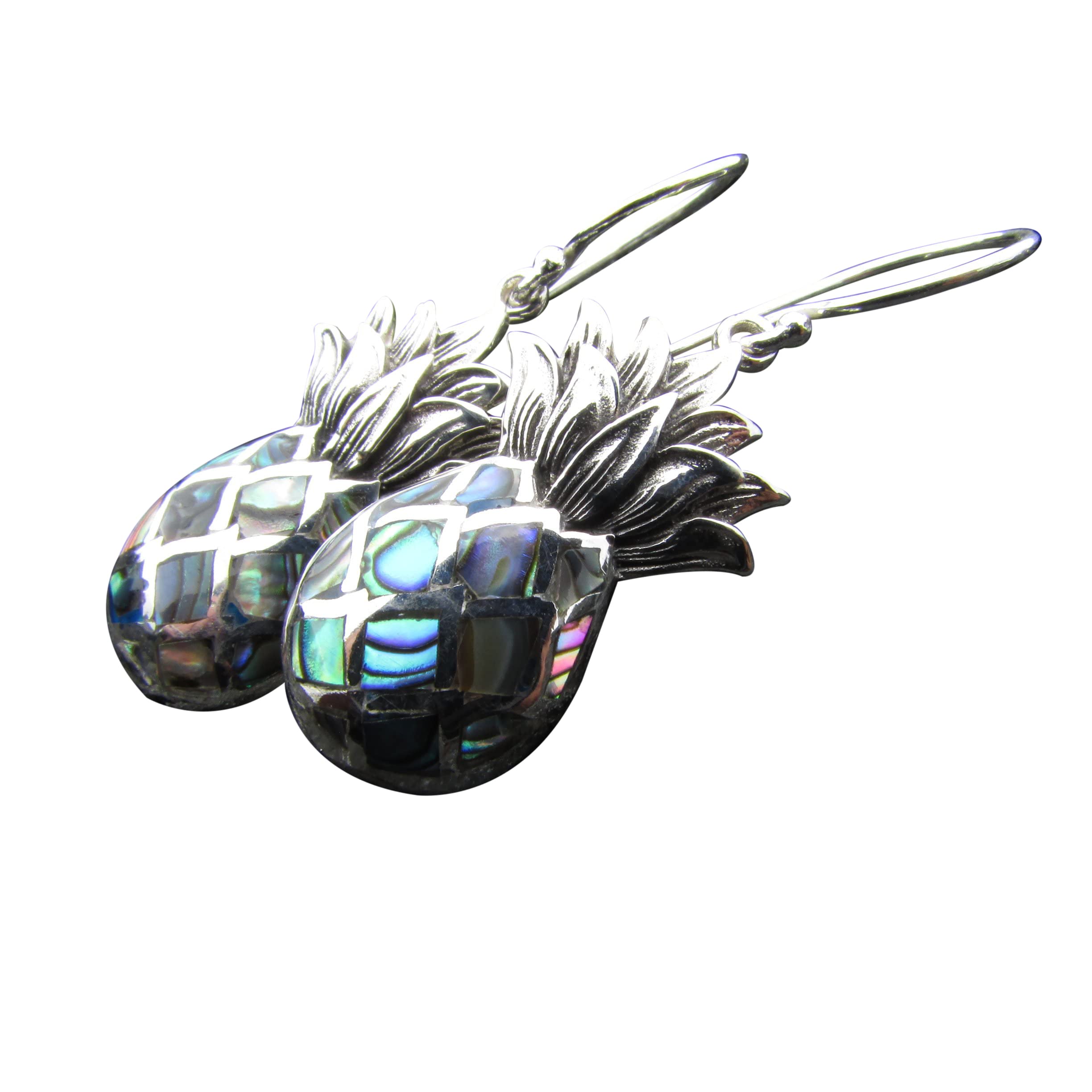 Stylish Pineapple Earrings - Sterling Silver with Abalone Shell Inlay | Perfect for Summer, Beach Vacations & Tropical-Themed Parties