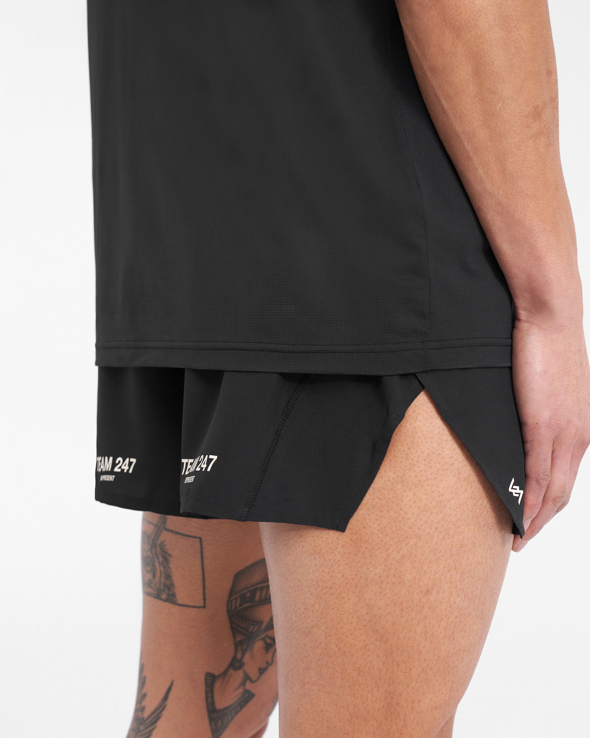 Team 247 Race Shorts for Men - High Performance Running & Training Shorts - Jet Black - Lightweight & Breathable for Gym, Jogging & Outdoor Sports