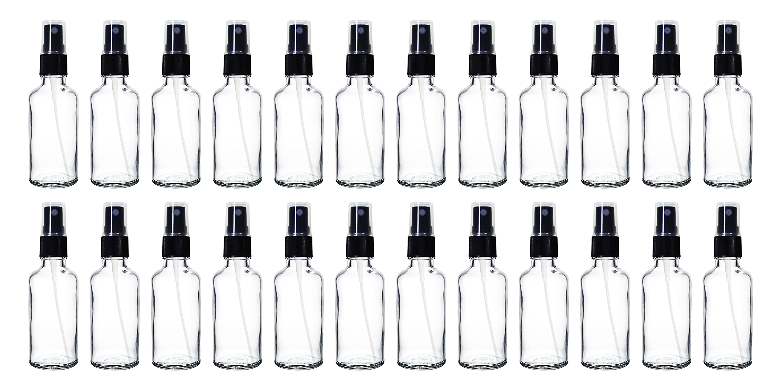 NSB Herbals 50ml Refillable Clear Glass Fine Mist Spray Bottles with Pump - Perfect for DIY Perfume, Essential Oils, Aromatherapy Blends, Floral Waters & Beauty Products (3-Pack) | Great for Home, Travel & Salon Use