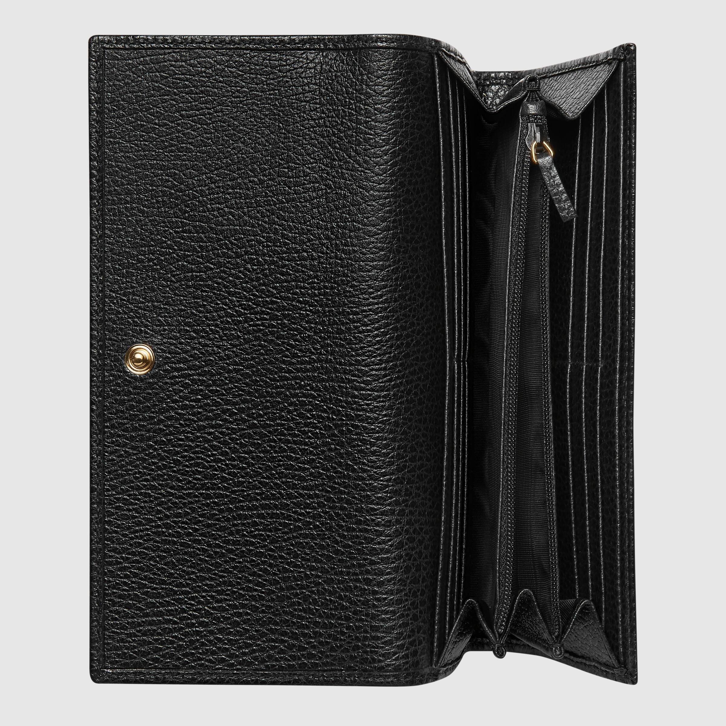 Gucci GG Leather Continental Wallet for Men - Black Luxury Designer Wallet for Everyday Use & Travel