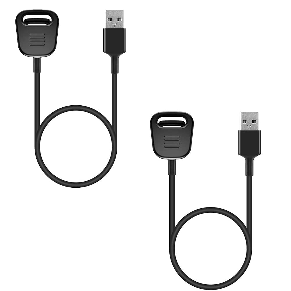 TUCANA Replacement USB Charger for Fitbit Charge 4 - Charging Cable & Adapter Compatible with Charge 4 Fitness Tracker & Heart Rate Monitor (2-Pack) - Perfect for Home, Gym & Travel Use