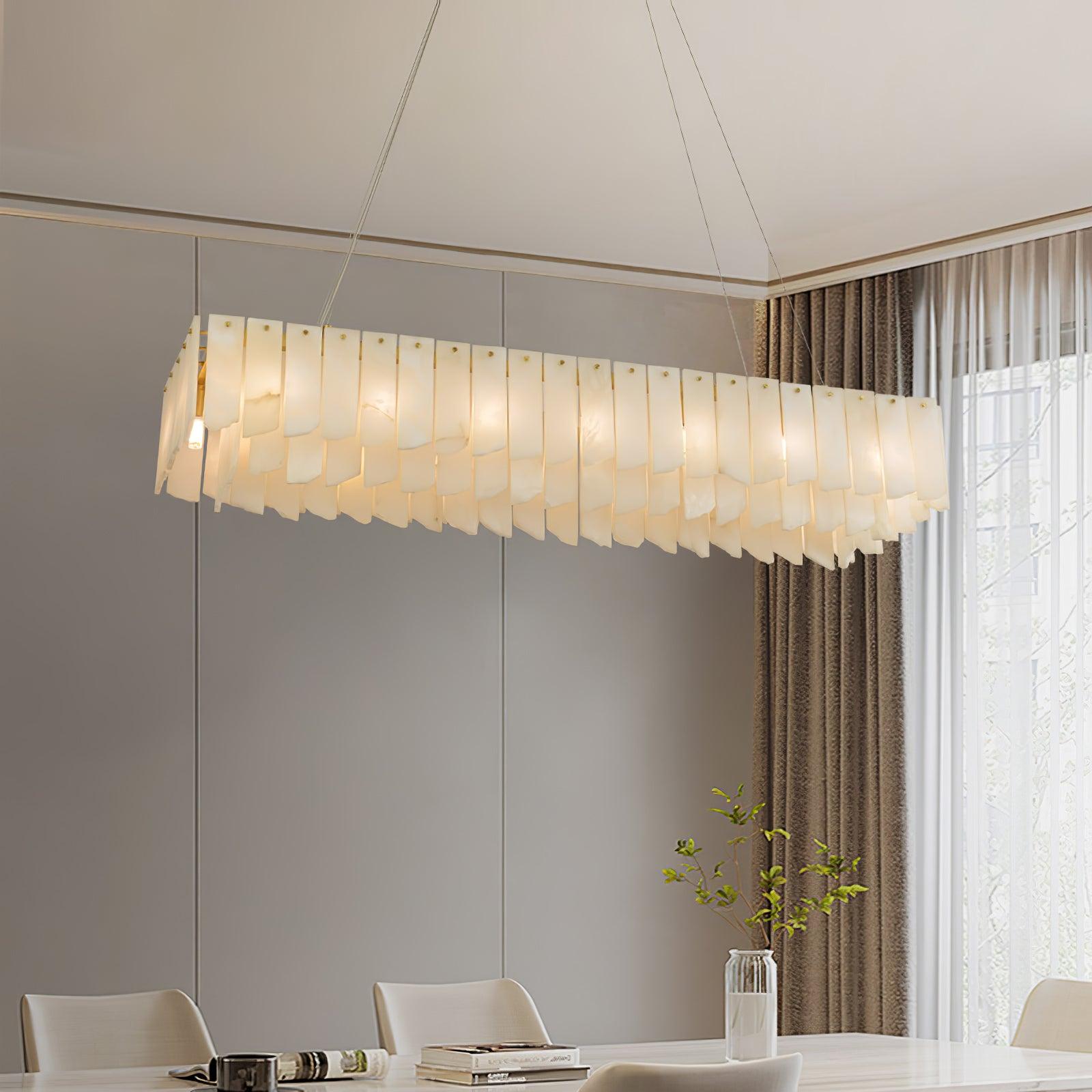 Elegant Alabaster Cascade Tiered Chandelier - Modern Crystal Ceiling Light Fixture for Dining Room, Living Room & Bedroom Decor