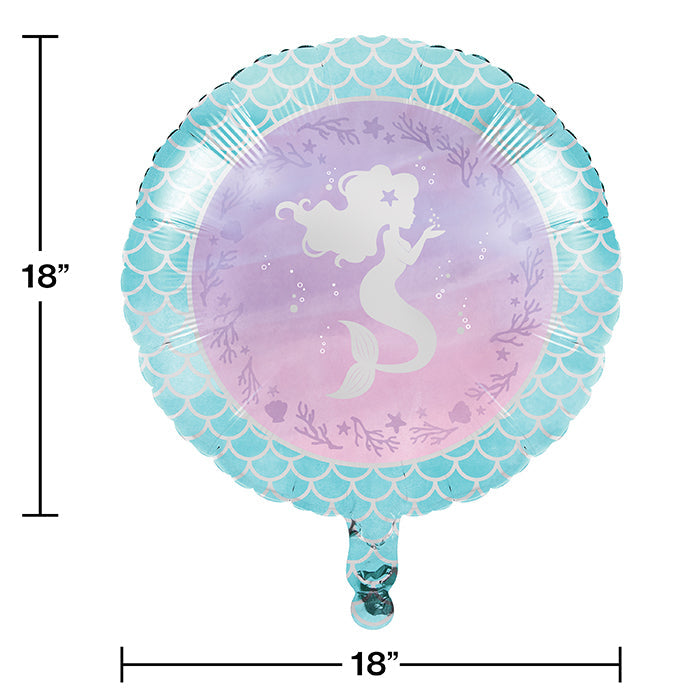 10 Pack Bulk Iridescent Mermaid Themed Mylar Balloons for Birthday Party Decorations, Baby Showers & Pool Party Supplies