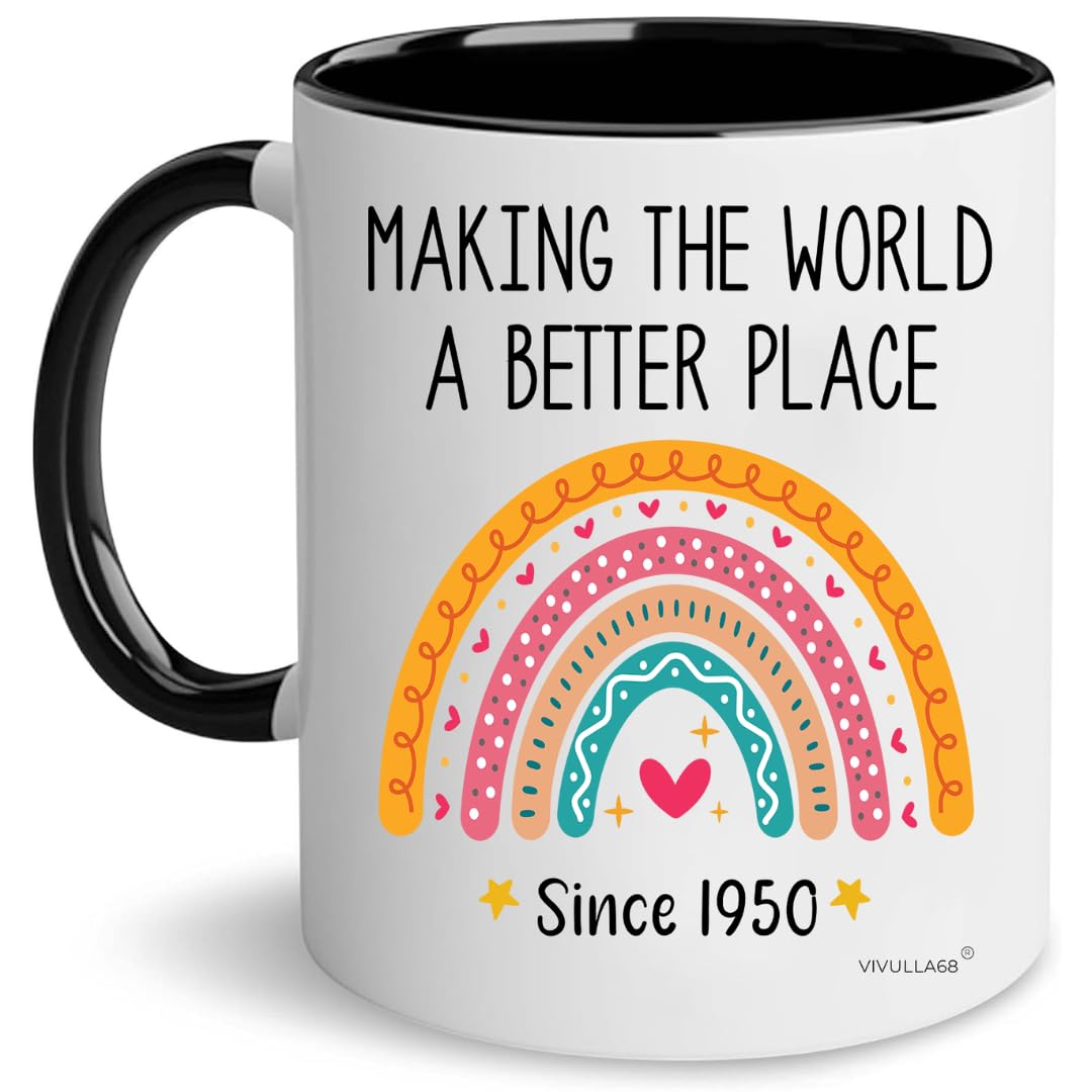 Vivulla68 75th Birthday Gifts for Women & Men - Vintage 1950 Themed Present for 75 Year Old - Unique Coffee Mug Gift for 75th Birthday Celebration - Perfect for Milestone Birthdays, Retirement Parties & Grandparent Appreciation