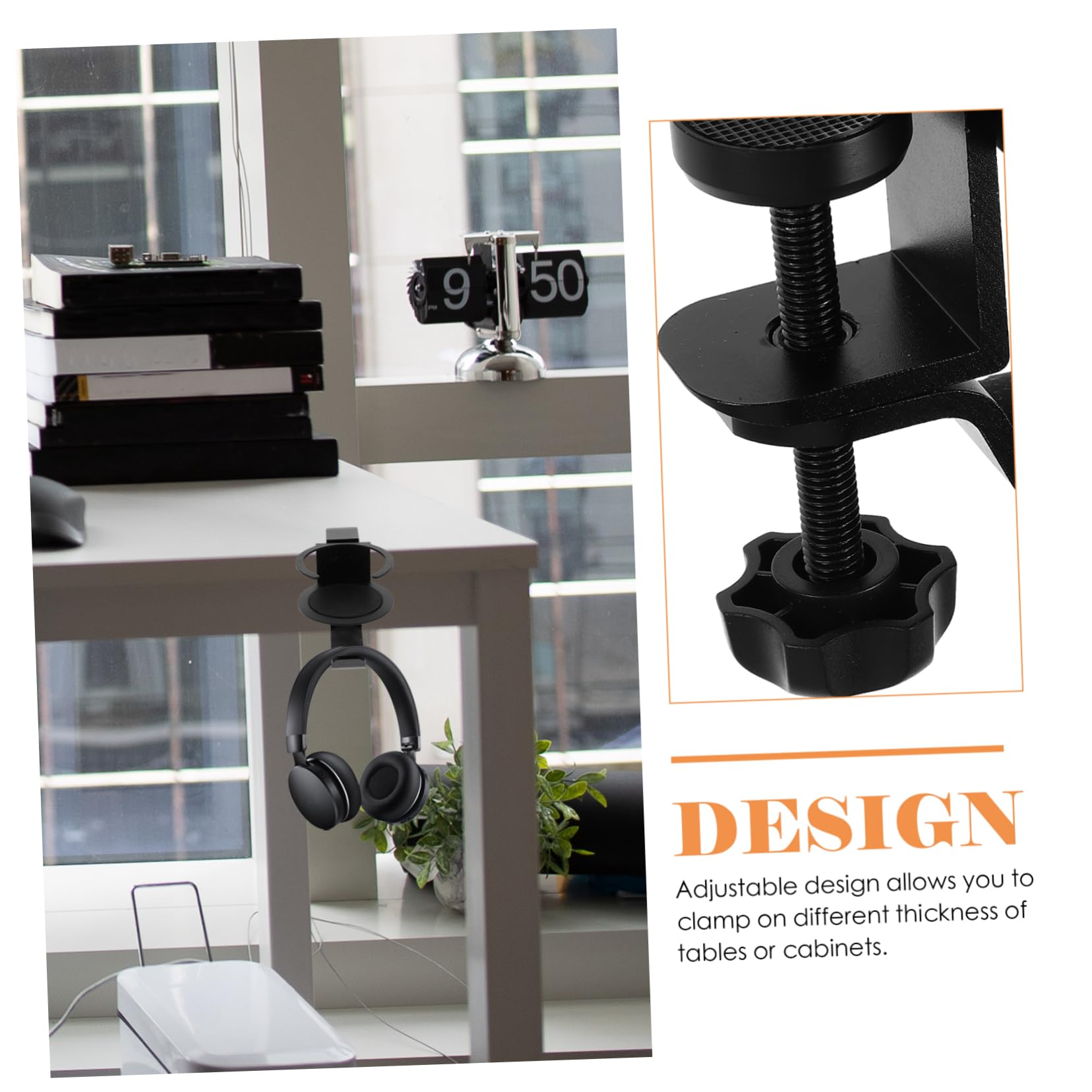 PRETYZOOM 4-Pack Headphone Stand with Cup Holder - Space Saving Desk Organizer for Gaming Headset, Headphones & Accessories - Perfect for Office, Home & Gaming Setup
