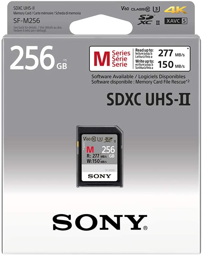 Sony SF-E Series 256GB SDXC UHS-II Memory Card - High-Speed Performance for 4K Video, DSLR Cameras & Professional Photography
