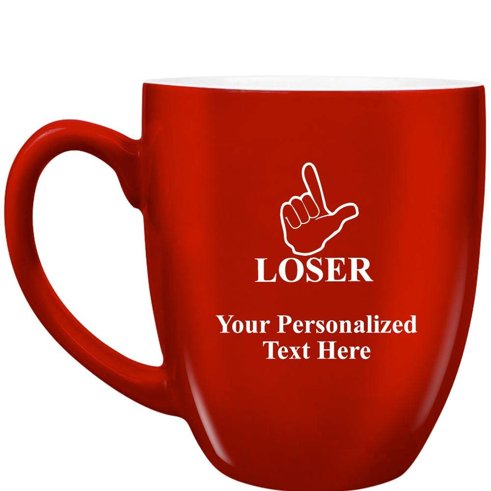 Custom Loser Coffee Mug - Funny Award & Gift with Personalized Text - Perfect for Office Pranks, Gag Gifts & White Elephant Parties