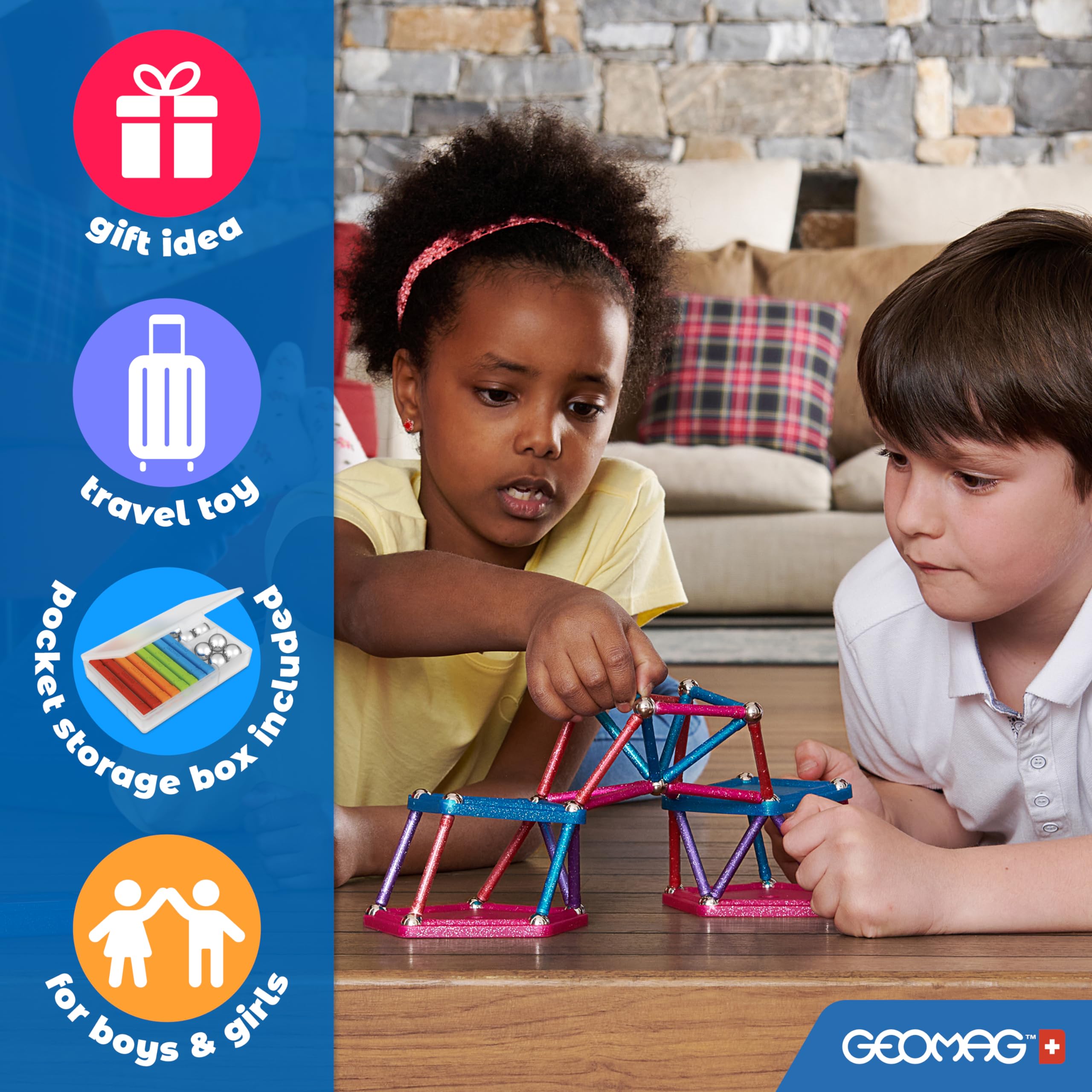 Geomag Classic Masterbox Magnetic Building Blocks for Kids - 388-Piece STEM Educational Toy with 100% Recycled Plastic, Green Collection - Ages 3-99 - Perfect for Creative Play, Classroom Learning & Family Bonding Activities
