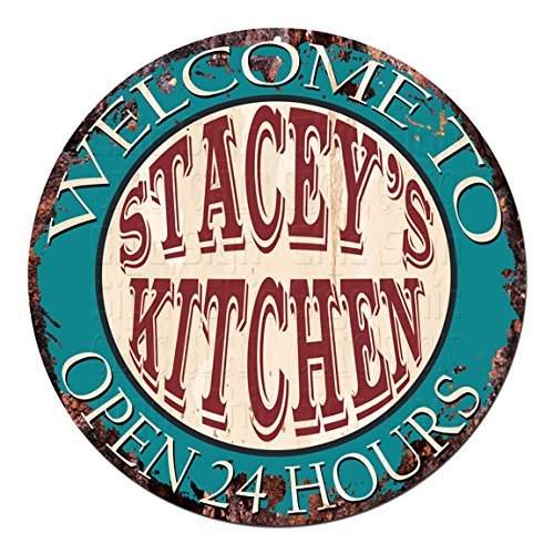 Vintage Rustic Tin Sign - 'Welcome to Kitchen Open 24 Hours' Retro Decor for Kitchen, Bar, Pub, Coffee Shop & Man Cave - Perfect Gift Idea for Home & Commercial Use