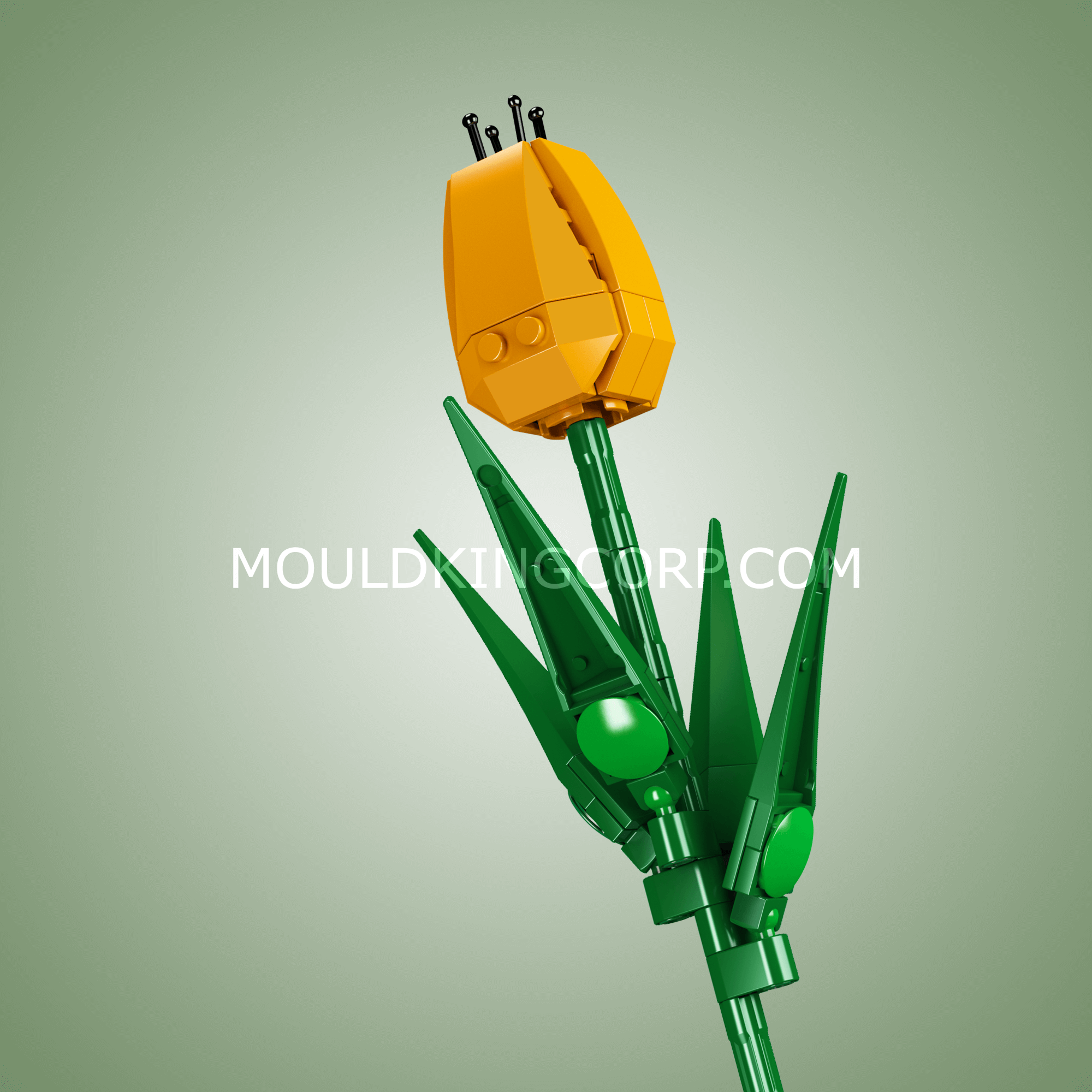 Mould King 24012 Tulip Bud Artificial Flower Building Set - 83 PCS DIY Bricks for Home Decor, Office Desk, Gift & Creative Play