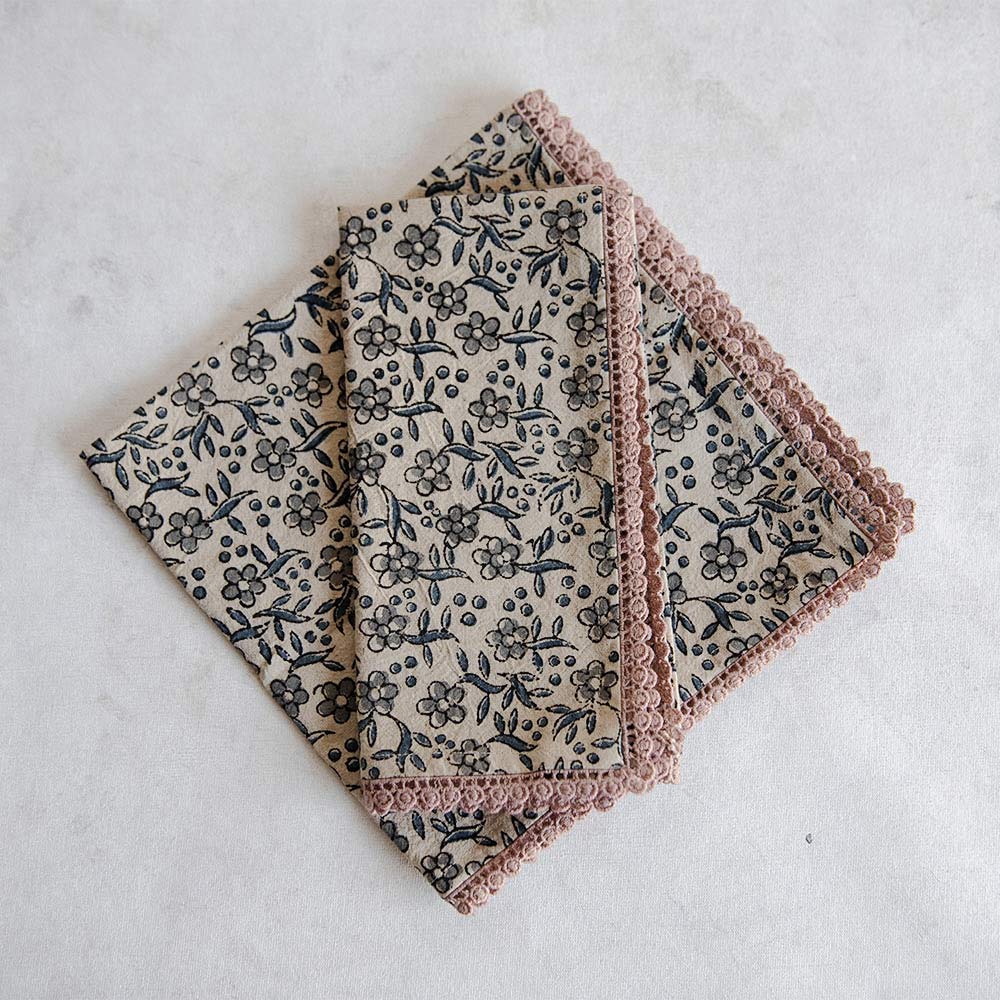 Hand Block Printed Cotton Table Linens - Organic & Eco-Friendly Table Runners, Placemats & Napkins for Dining Room & Wedding Decor