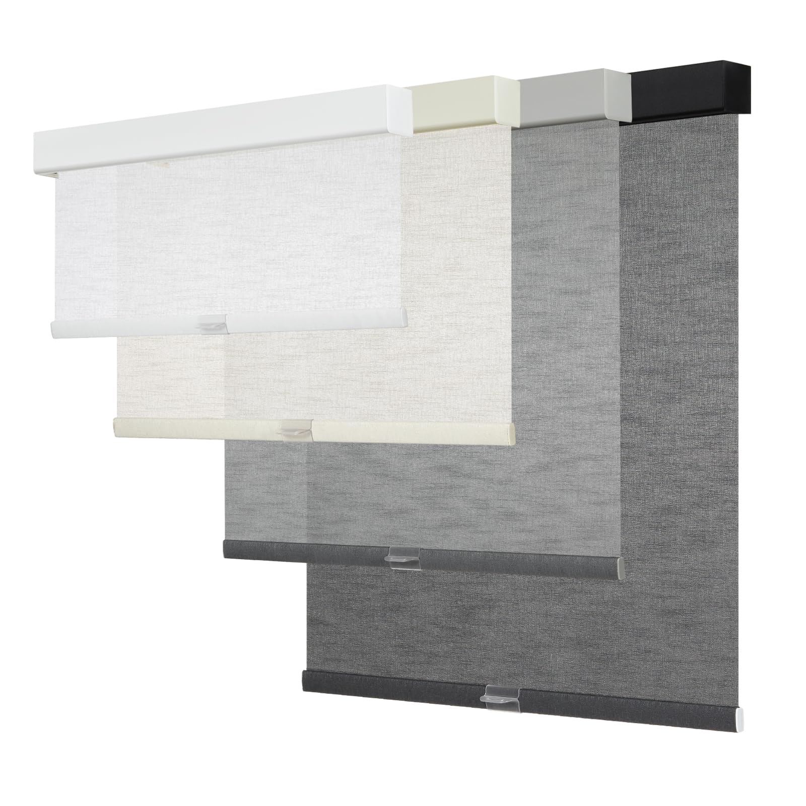 Cordless Light Filtering Roller Blinds for Windows - Jacquard Fabric UV Protection & Thermal Insulated Door Shades - Easy to Install (28.5