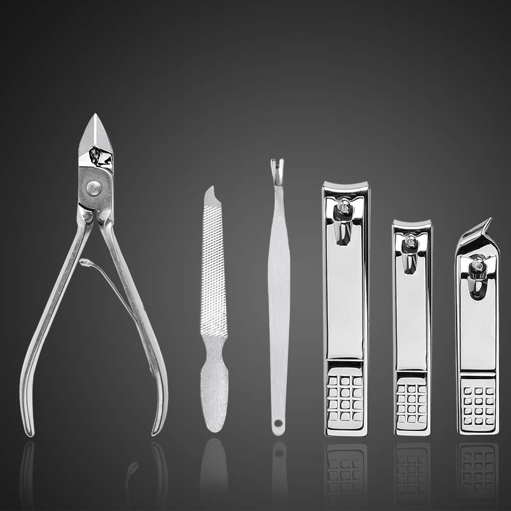 **Professional 18-Piece Stainless Steel Nail Clippers Set – Manicure & Pedicure Kit for Fingernails & Toenails with Travel Case – Perfect for Home, Salon & Travel Grooming**
