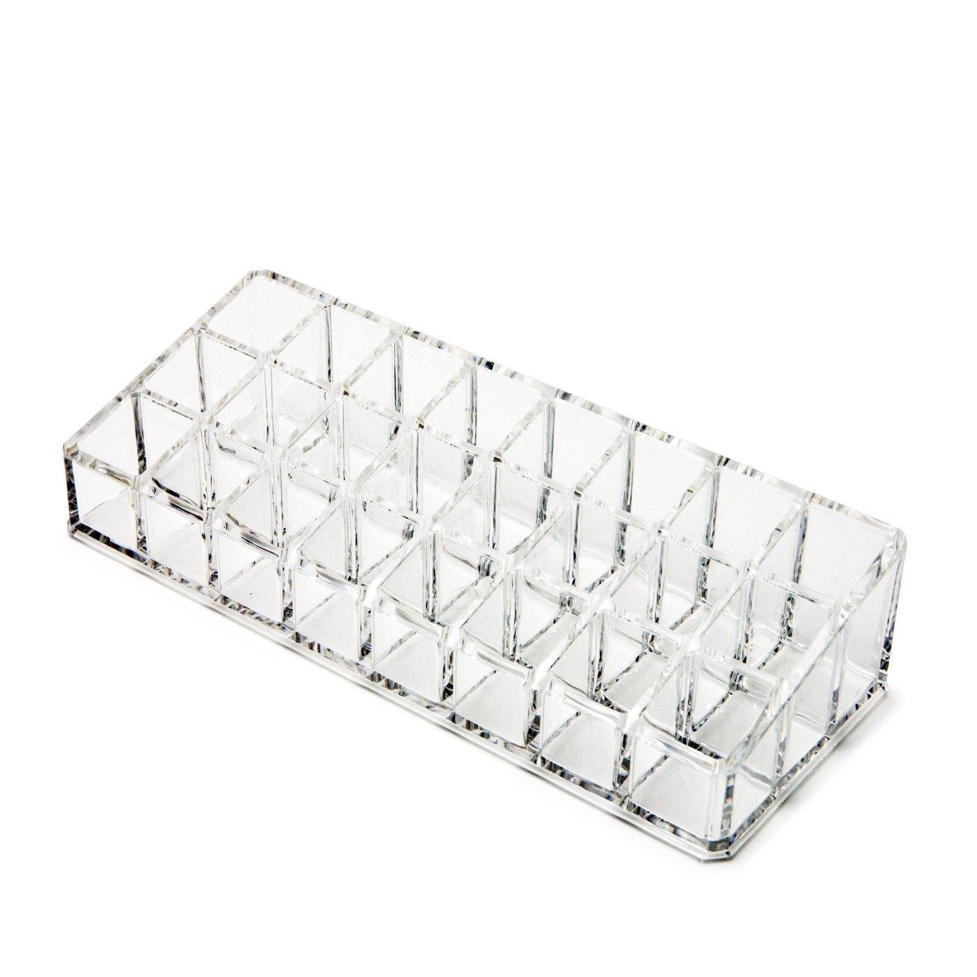 INOVERA 24-Slot Clear Makeup Organizer - Lipstick Storage Case for Cosmetics, Travel & Vanity (Pack of 1) | Perfect for Home, Salon & On-the-Go Beauty Organization