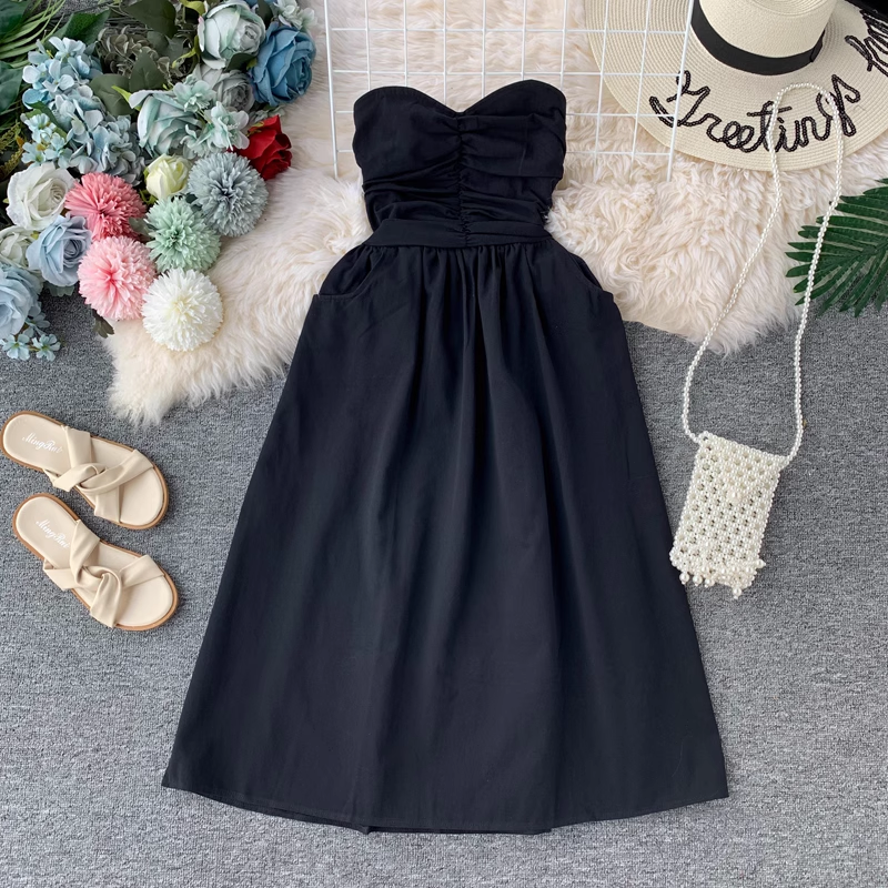 Sexy Strapless High Waist Summer Dress for Women - Elegant Bodycon Party Cocktail Dress for Night Out, Beach Vacation & Date Night