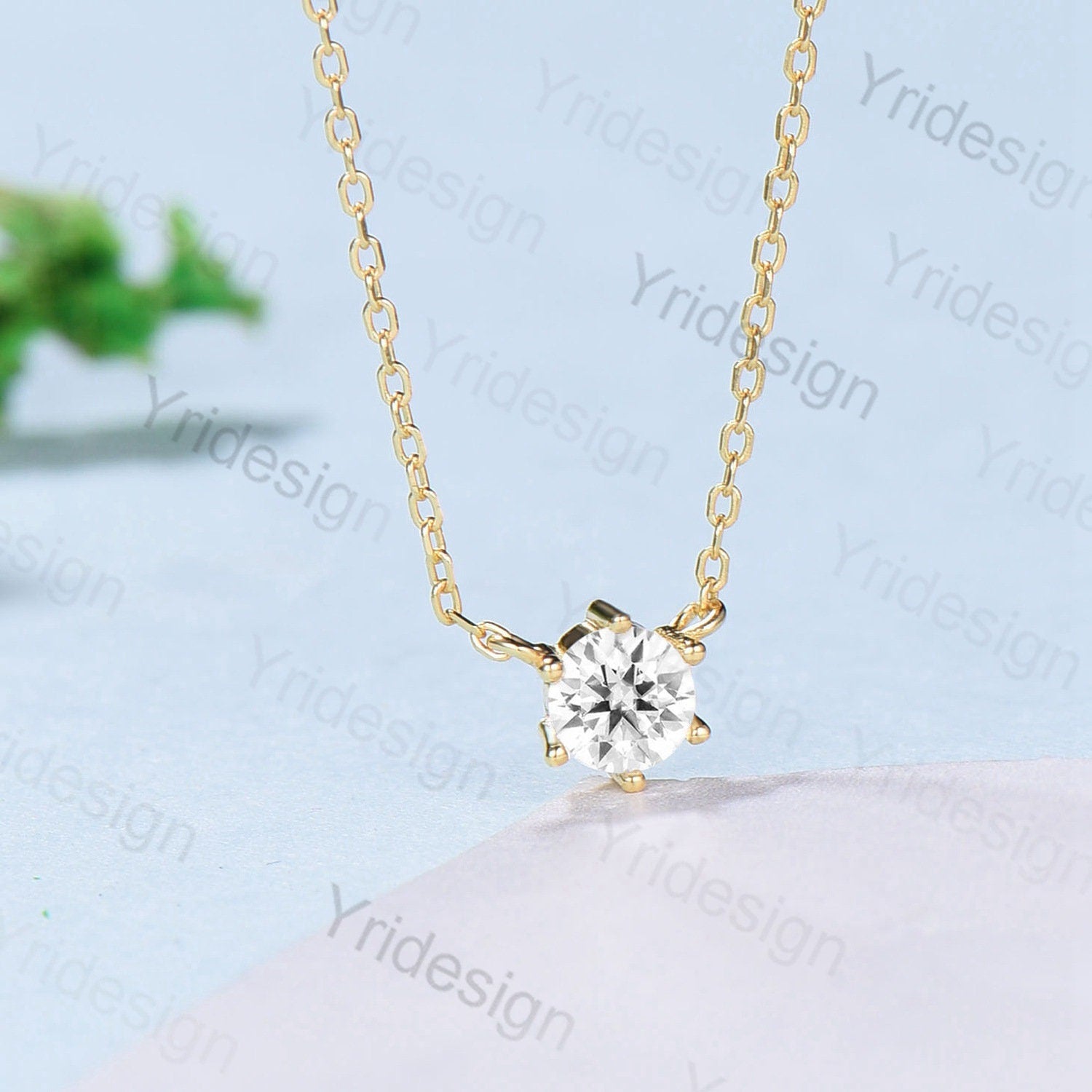 Elegant Moissanite Pendant Necklace - 16