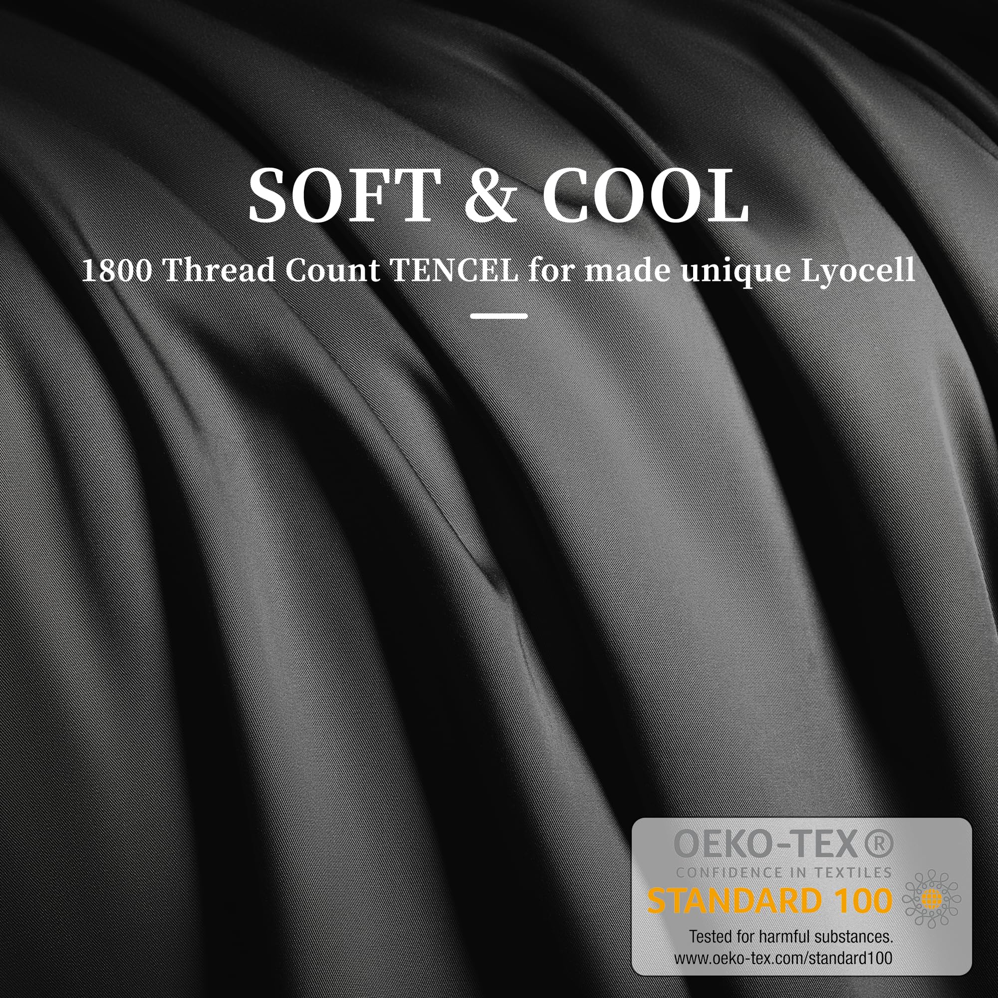 Premium 100% Organic Tencel Cooling Queen Size Bed Sheets - Hypoallergenic Lyocell Sheet Set with 6
